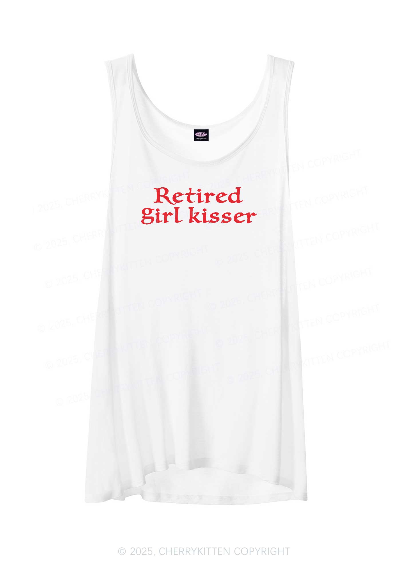 Retired Girl Kisser Pride Y2K Sheer Boyfriend Tank Cherrykitten