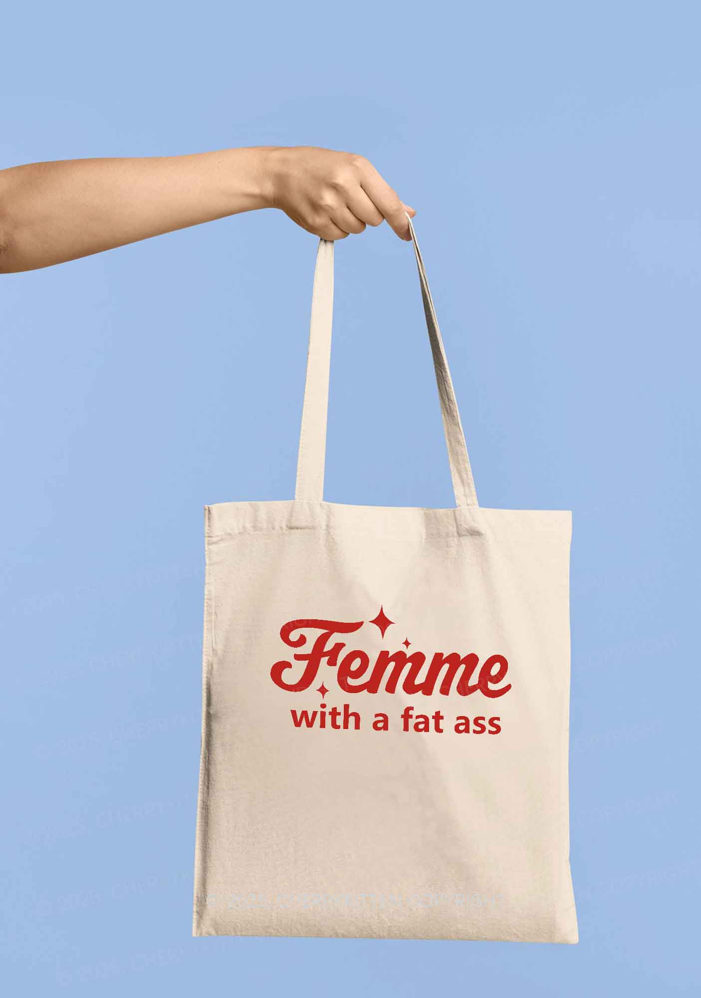 Femme With Fat Axx Pride Y2K Canvas Tote Bag Cherrykitten