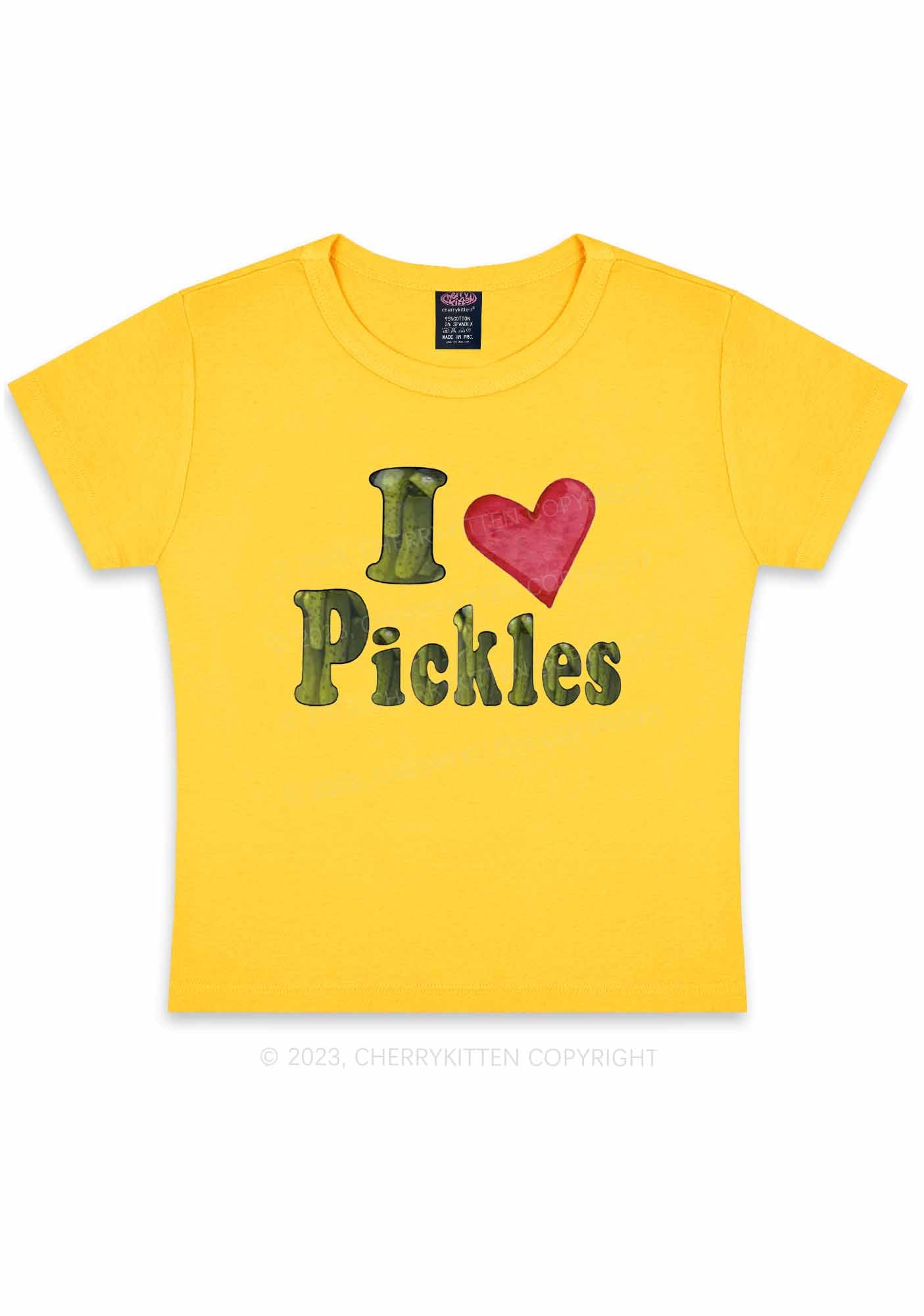 I Love Pickles Y2K Baby Tee Cherrykitten