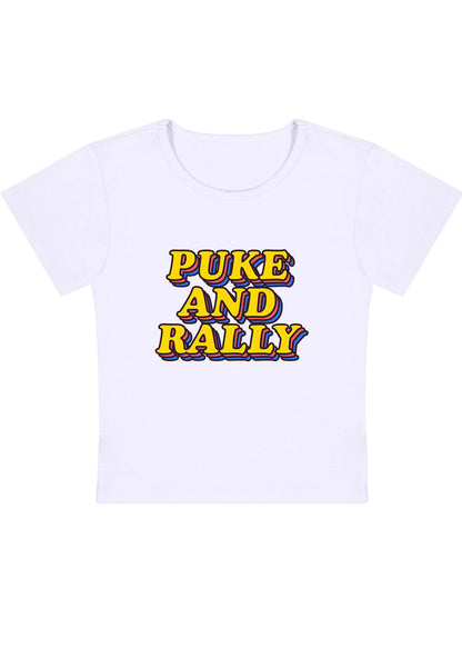 Puke And Rally Y2K Baby Tee
