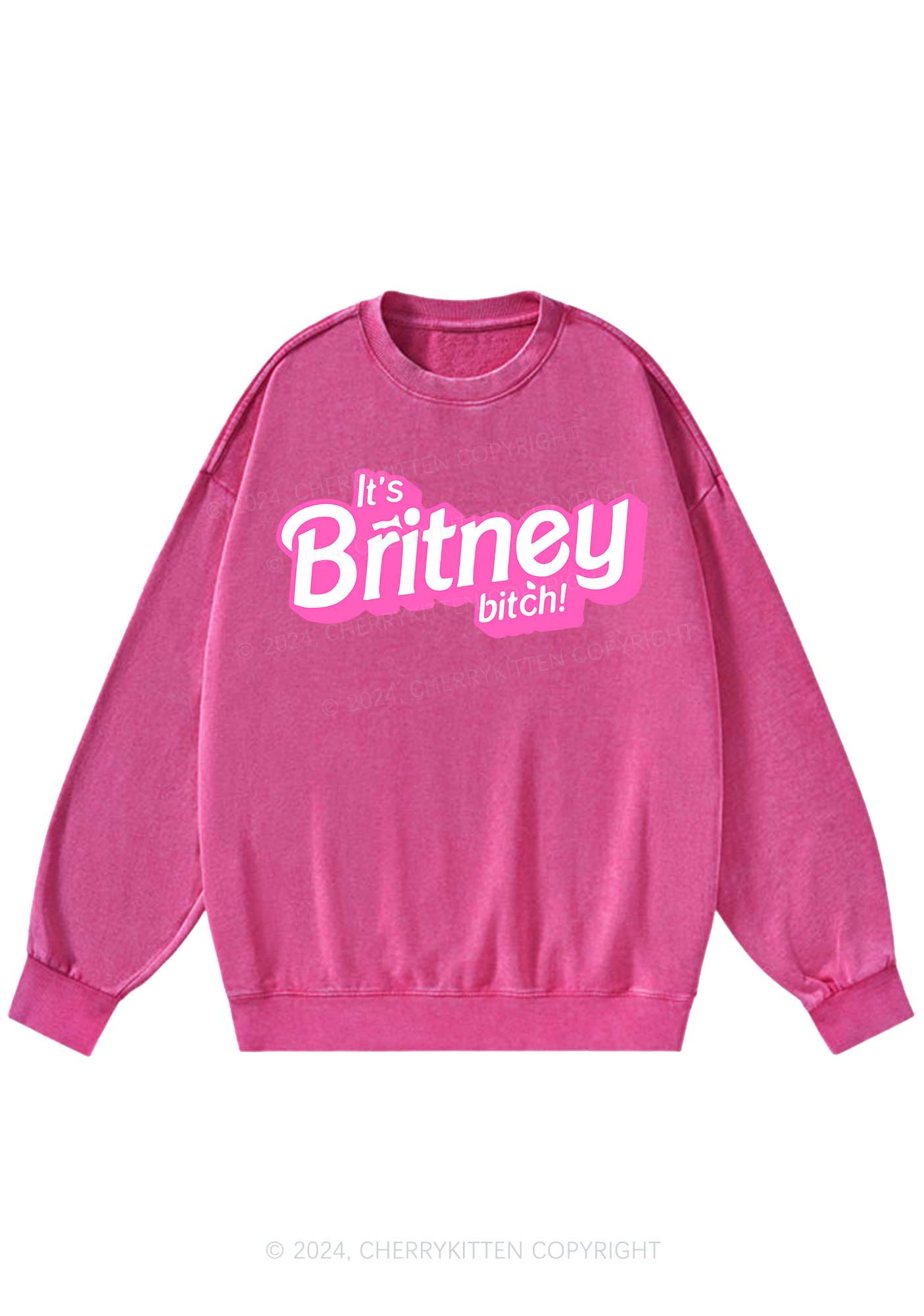 It's Britney Bixch Y2K Washed Sweatshirts Cherrykitten