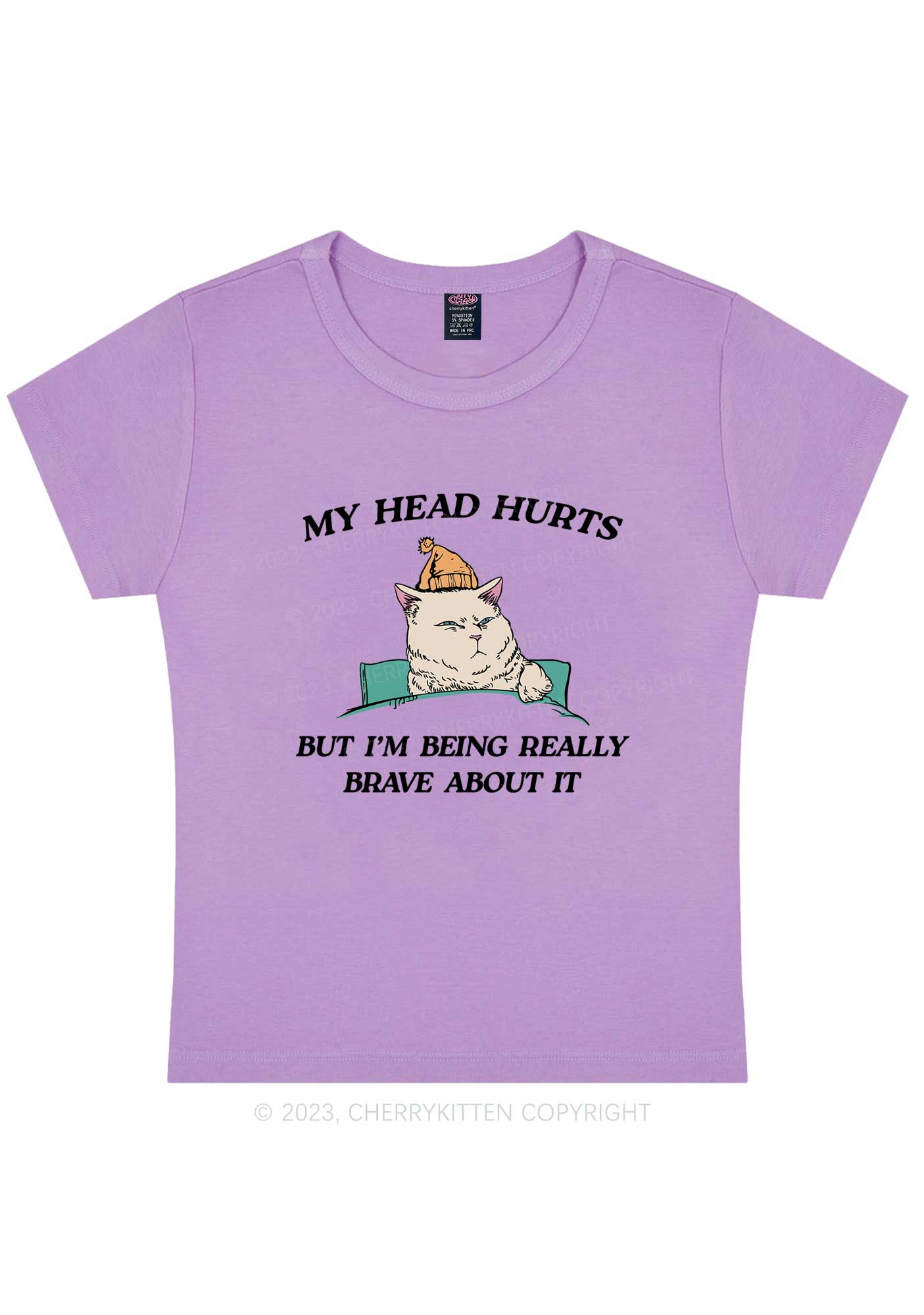 Head Hurts Y2K Baby Tee Cherrykitten