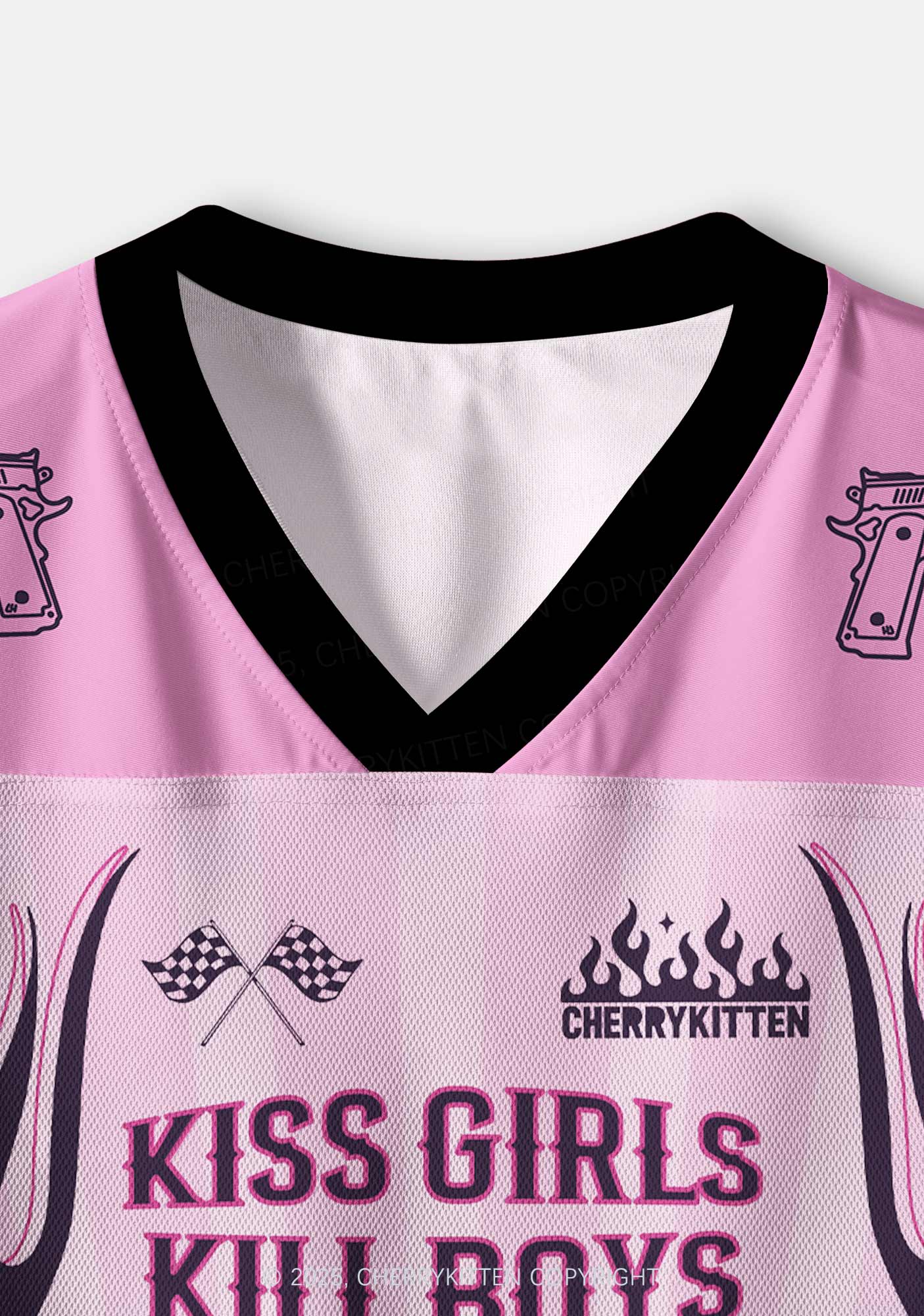 Custom Kiss Girls Kill Boys Pride Y2K Crop Sport Jersey Shirts Cherrykitten