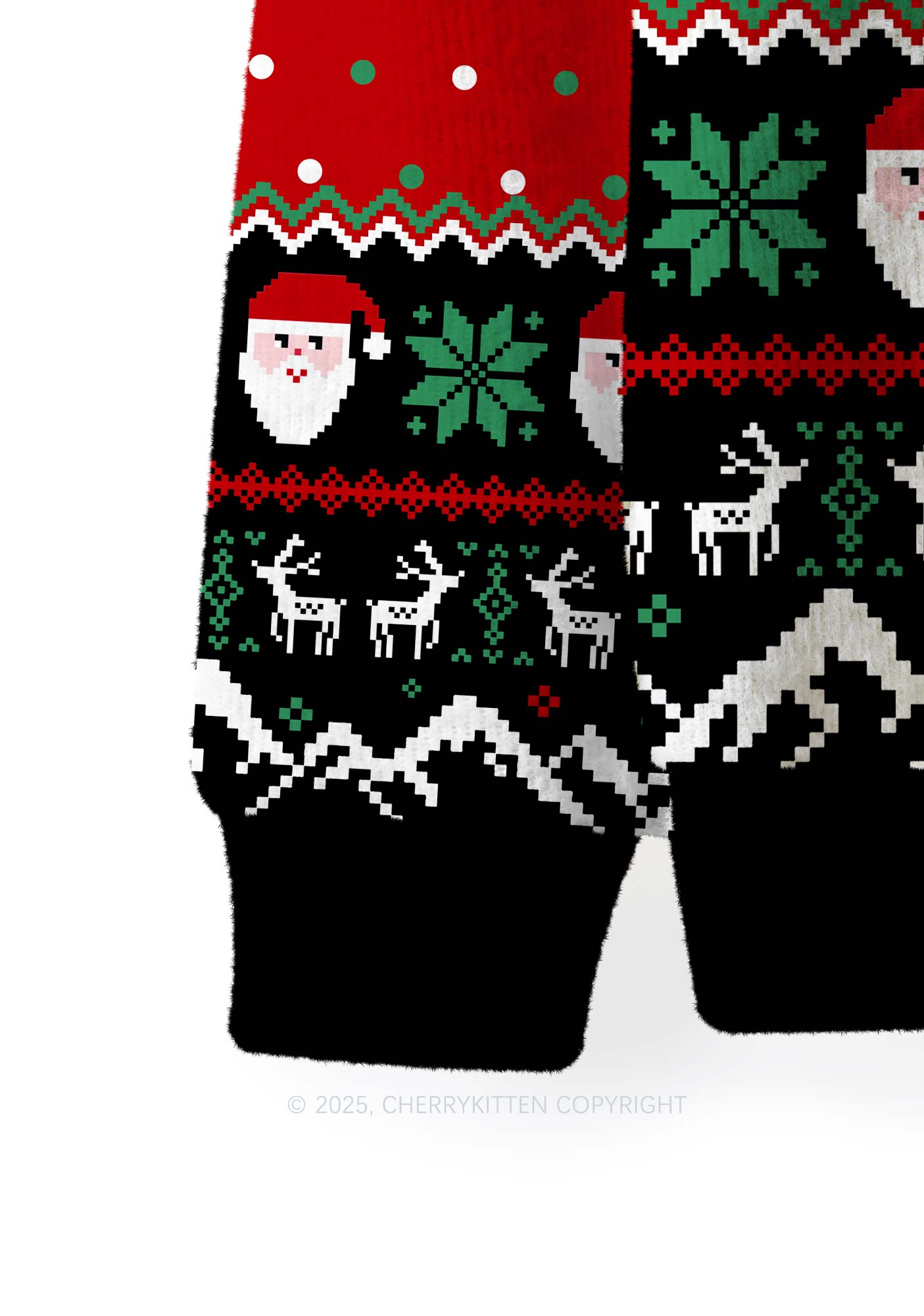 Glitter Cow Y2K Christmas Knit Sweatshirt Cherrykitten