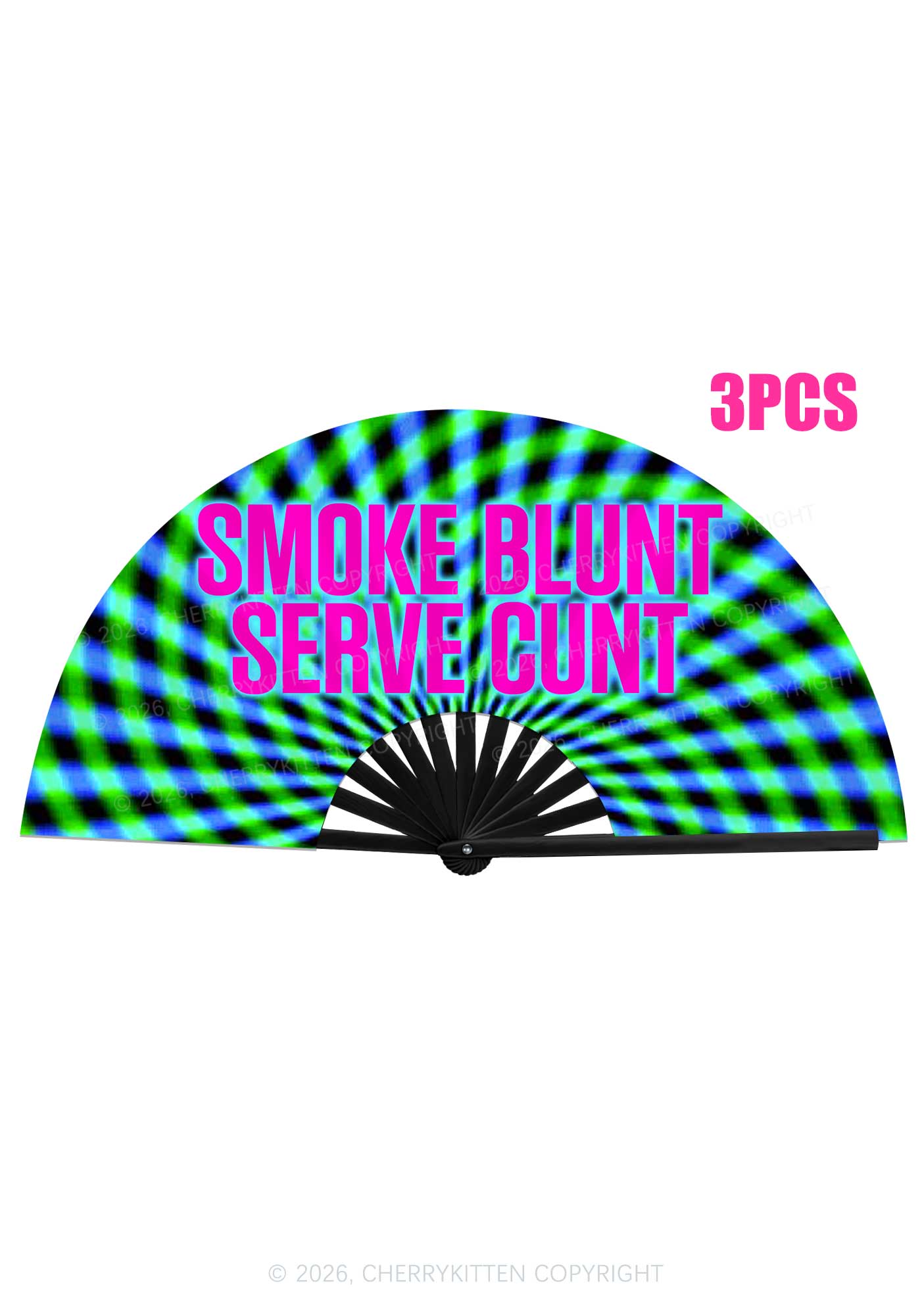 Smoke Blunt Serve Cxxt Y2K Rave Hand Fan Cherrykitten