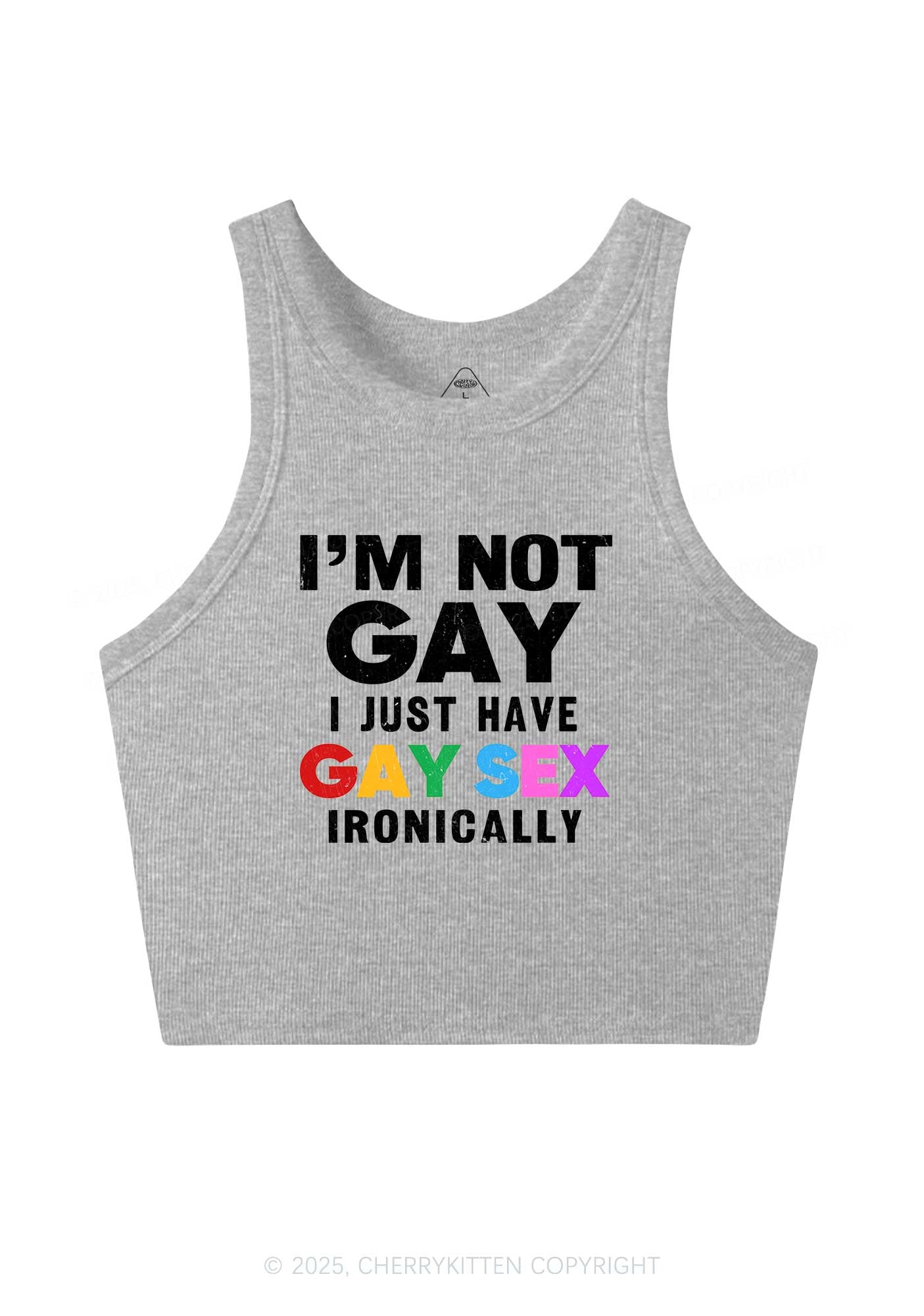 Gay Sx Ironically Pride Y2K Crop Tank Top Cherrykitten