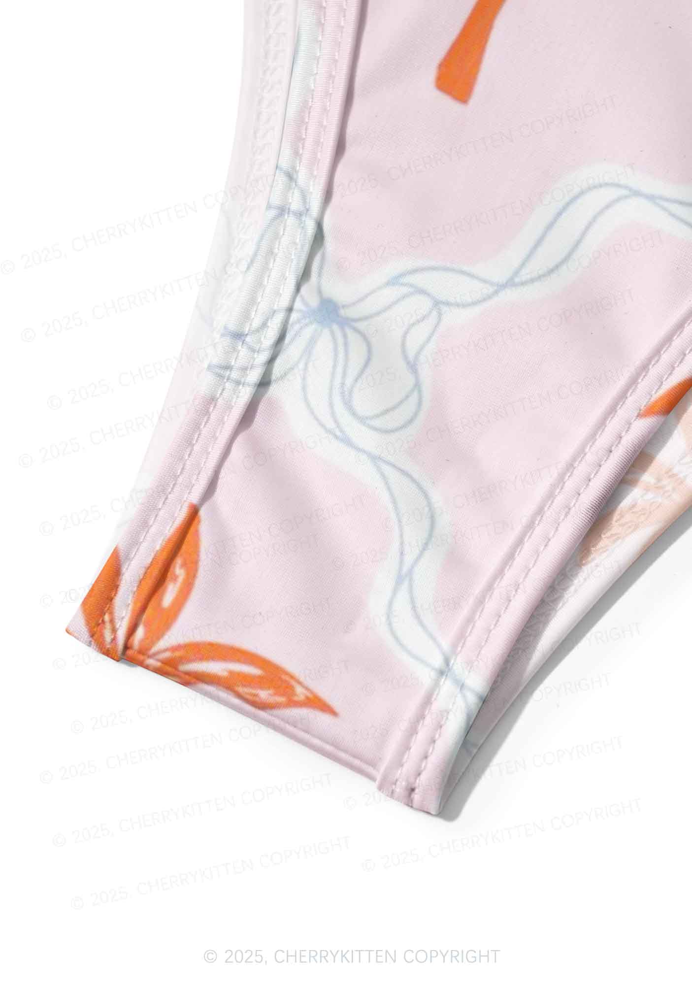 Pink Palm Y2K Print Bikini Set Cherrykitten