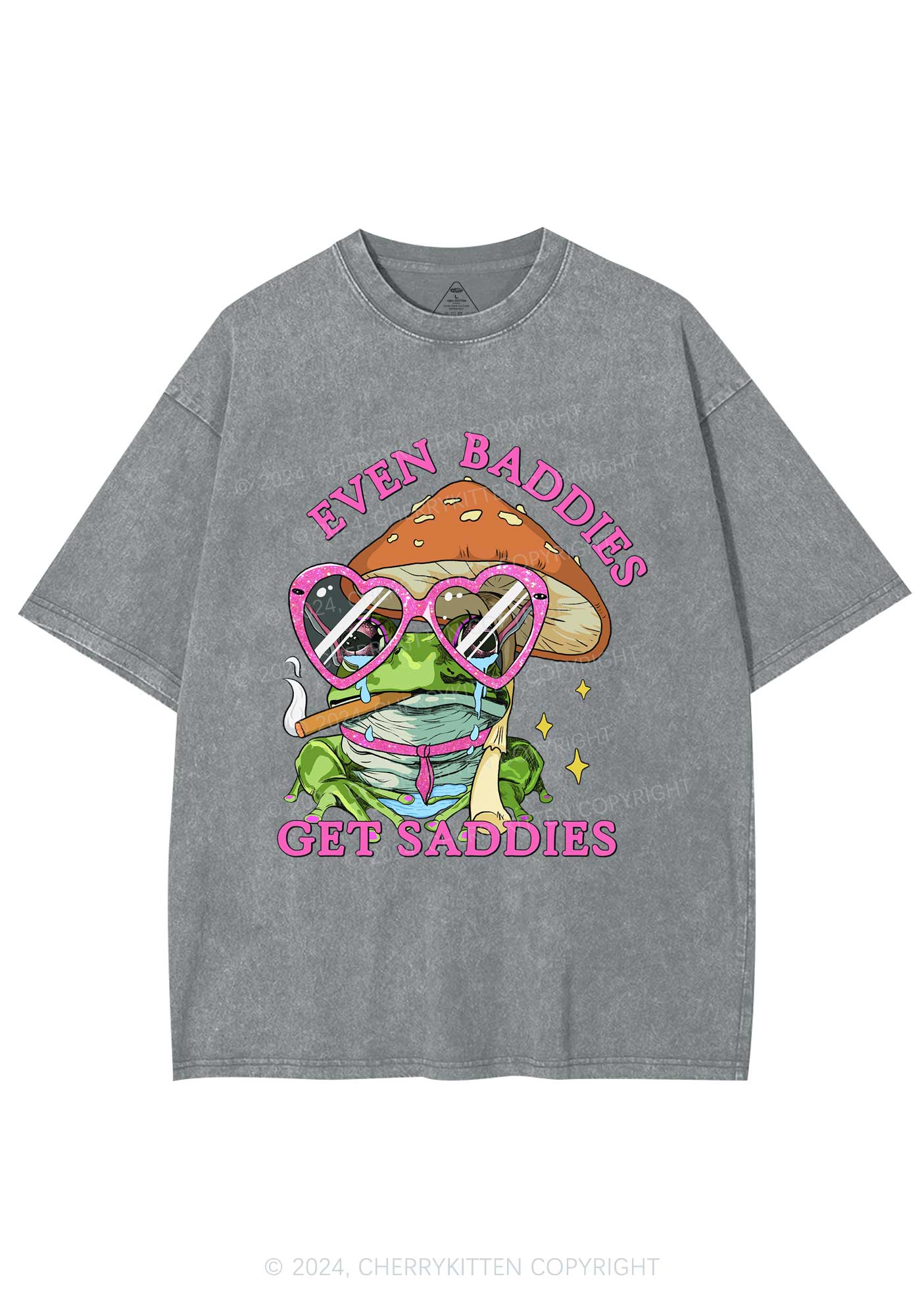Even Baddies Frog Y2K Washed Tee Cherrykitten