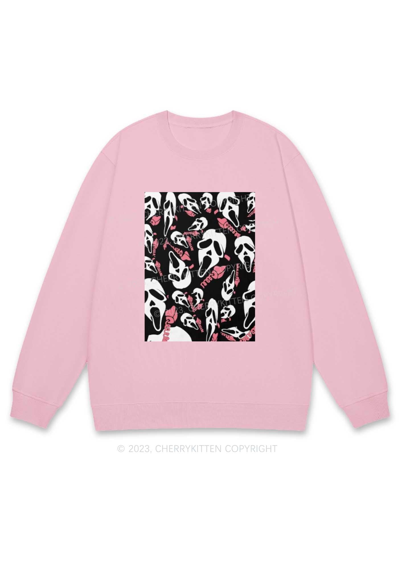 Horror Ghost Hang Up Halloween Y2K Sweatshirt Cherrykitten