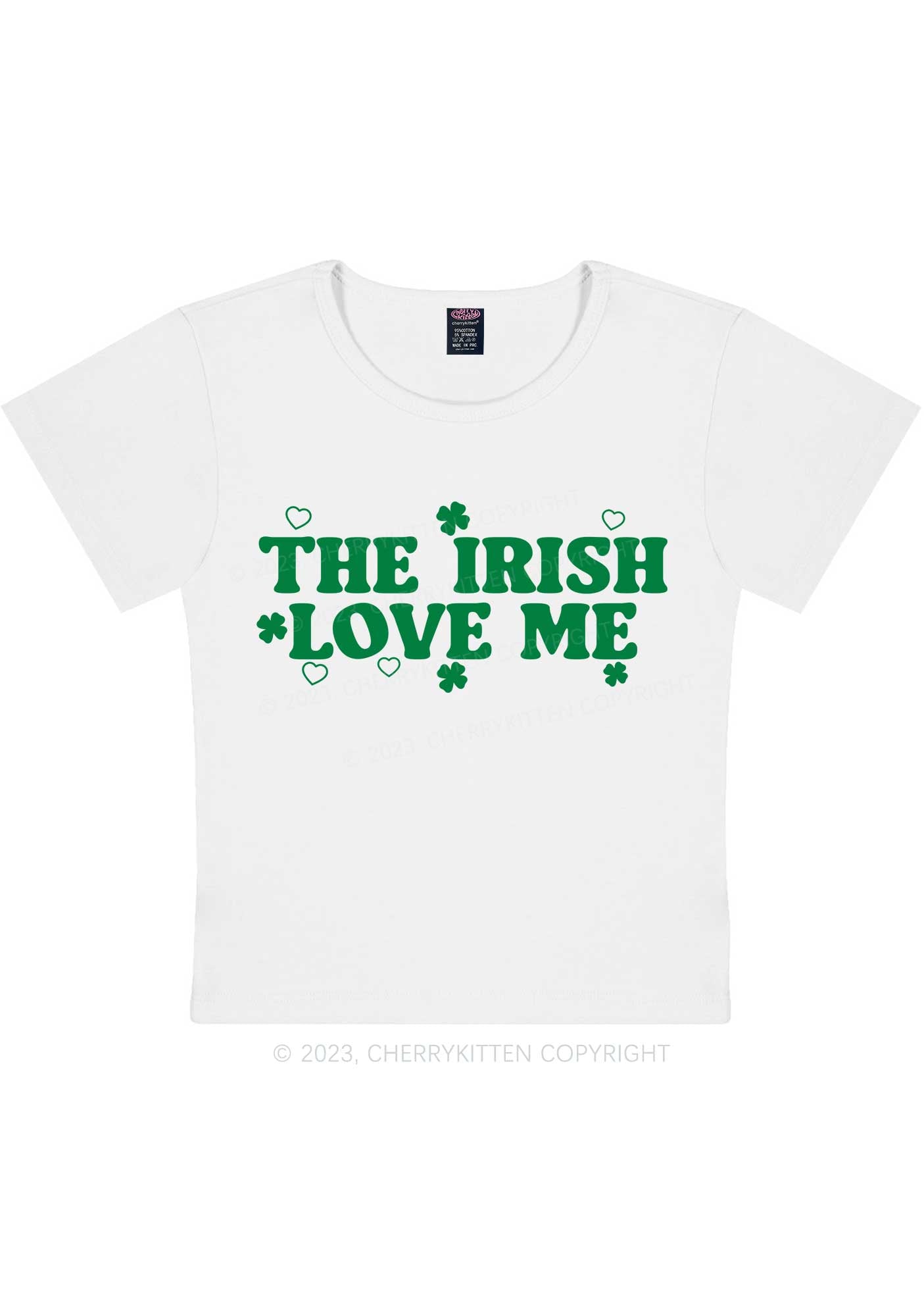 The Irish Love Me St Patricks Y2K Baby Tee Cherrykitten