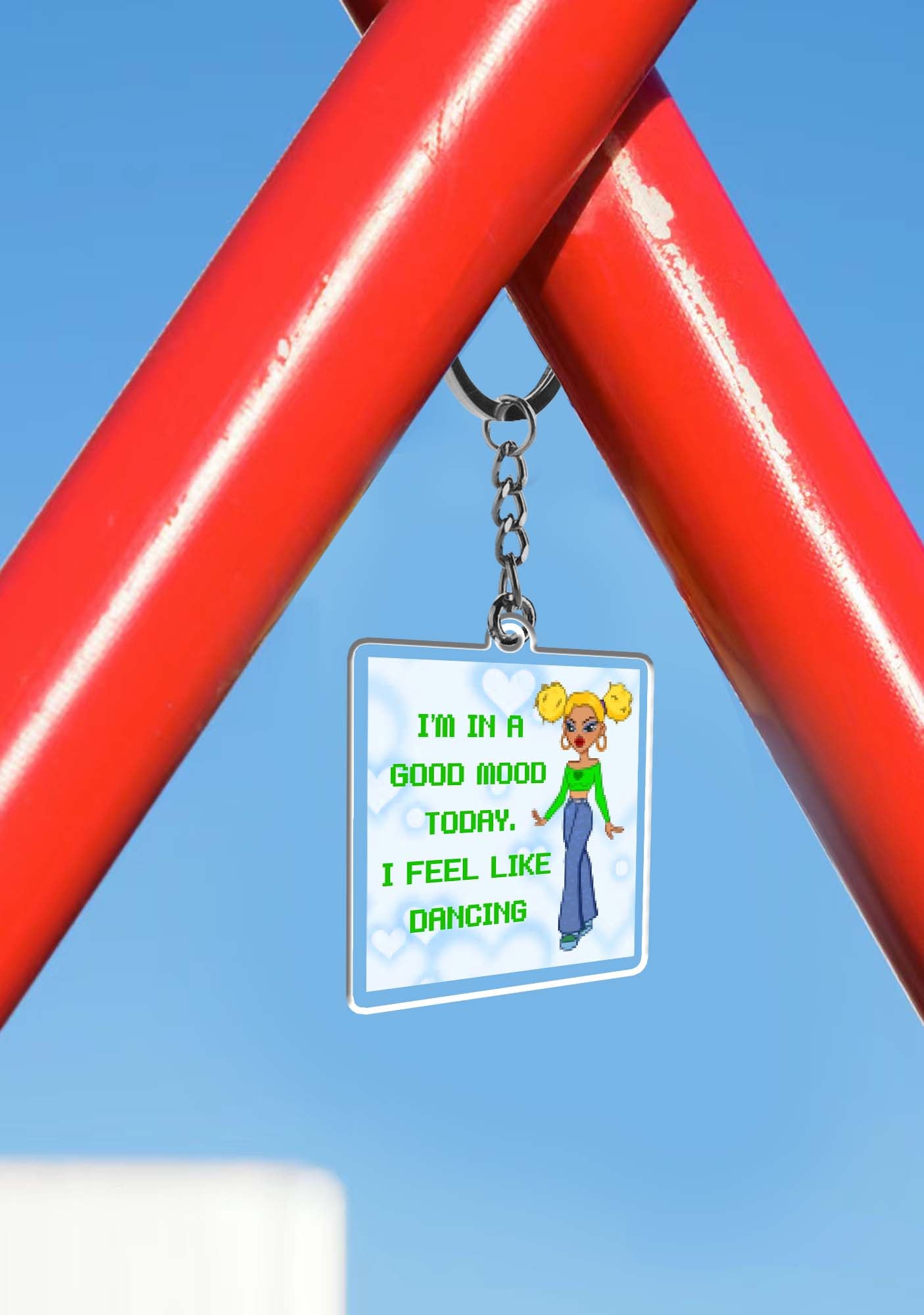 I'm In Good Mood 1Pc Y2K Keychain Cherrykitten