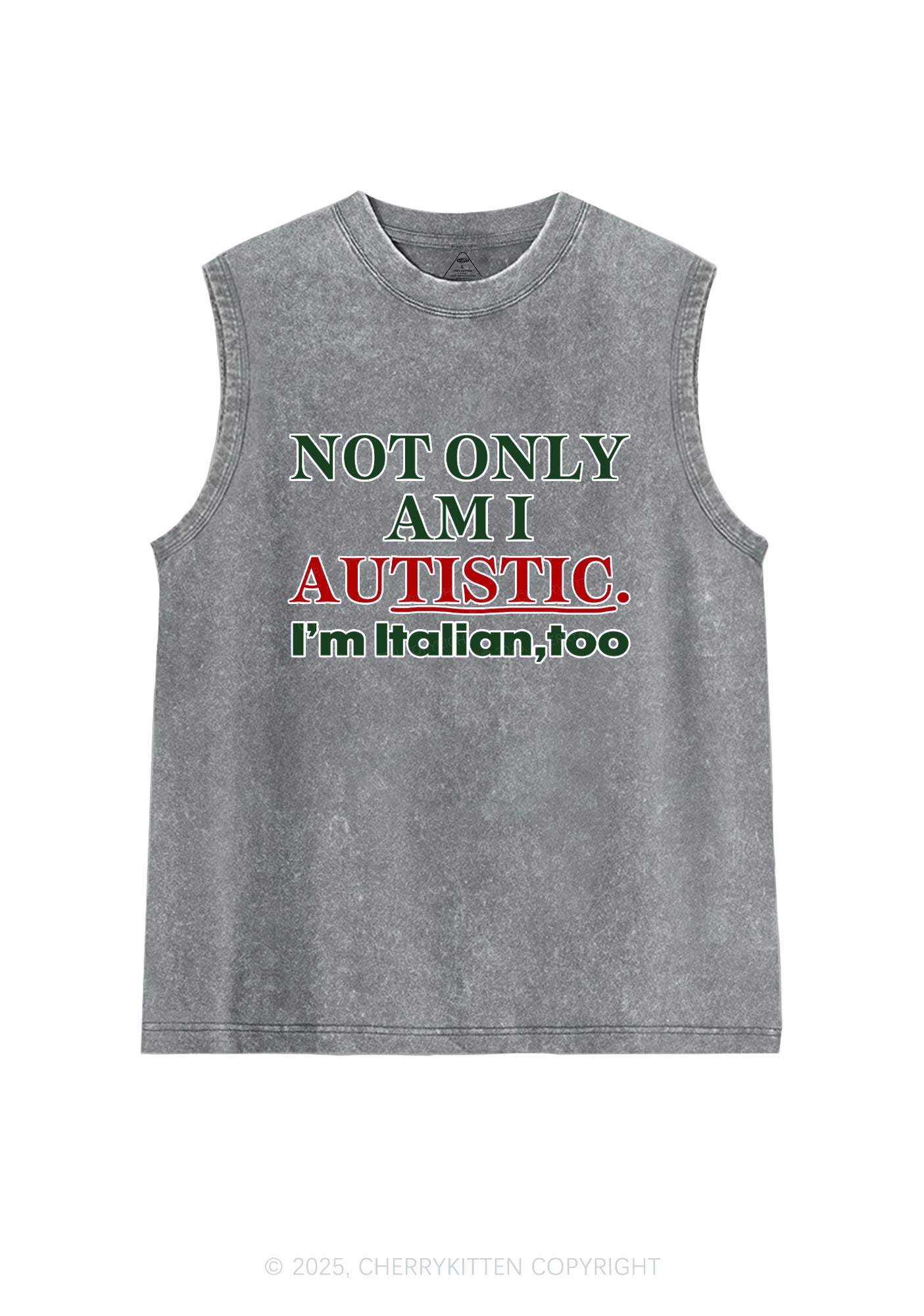 Not Only Autistic Y2K Washed Muscle Tank Cherrykitten