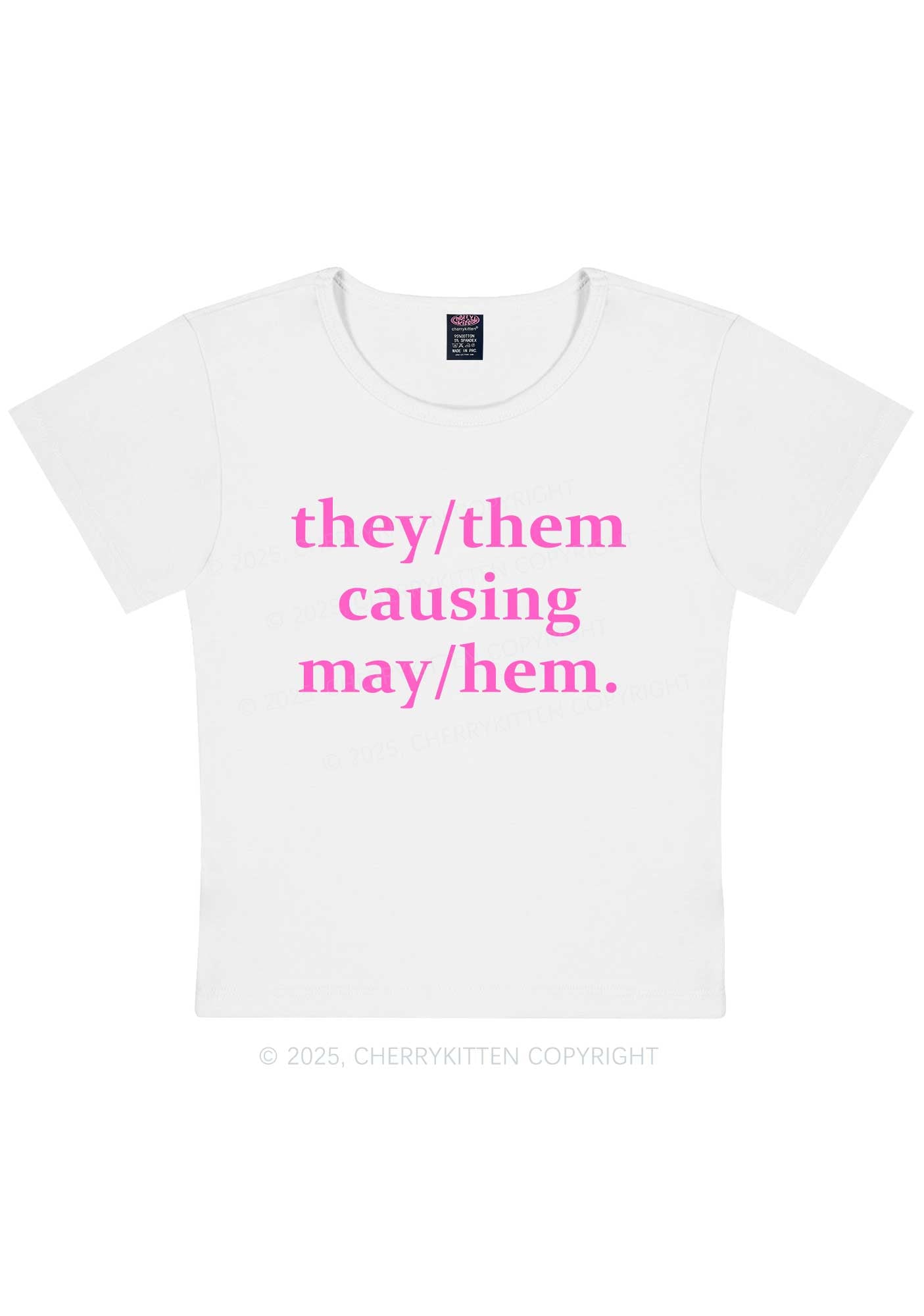 They Causing May Pride Y2K Baby Tee Cherrykitten