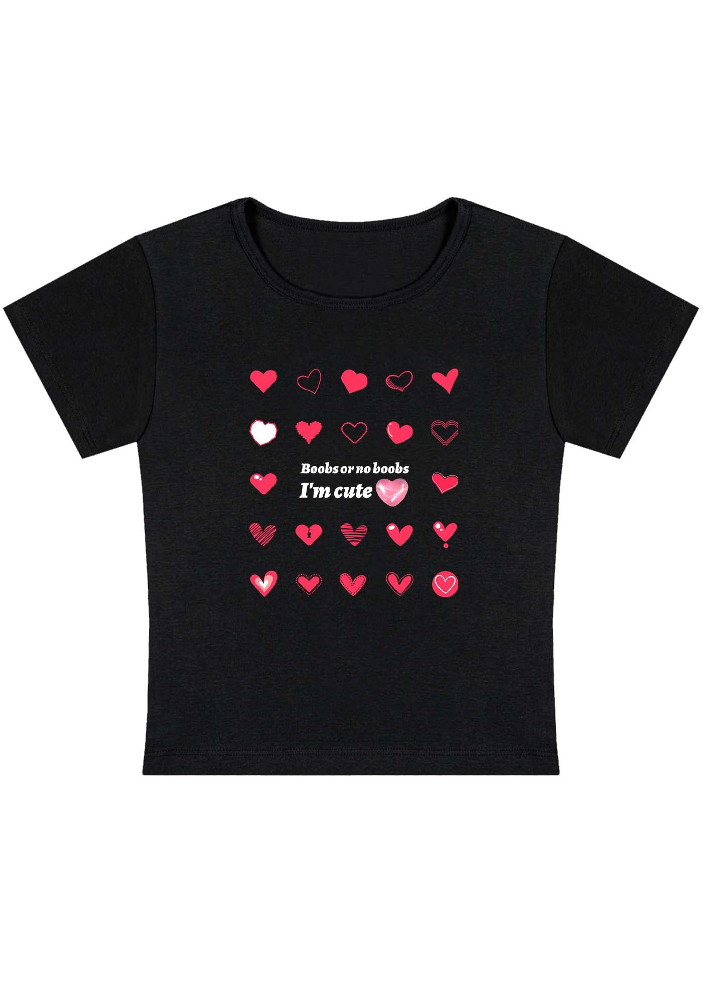 Curvy I'm Cute Hearts Baby Tee