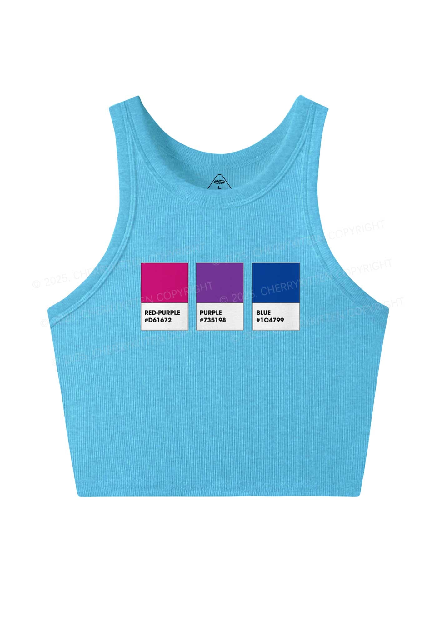 Bisexual Flag Colors Pride Y2K Crop Tank Top Cherrykitten
