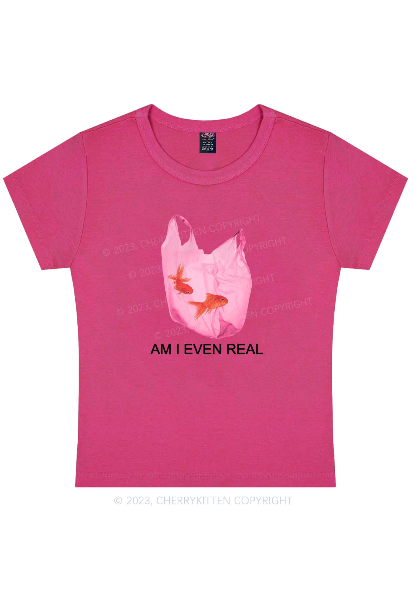 Curvy Am I Even Real Y2K Baby Tee Cherrykitten