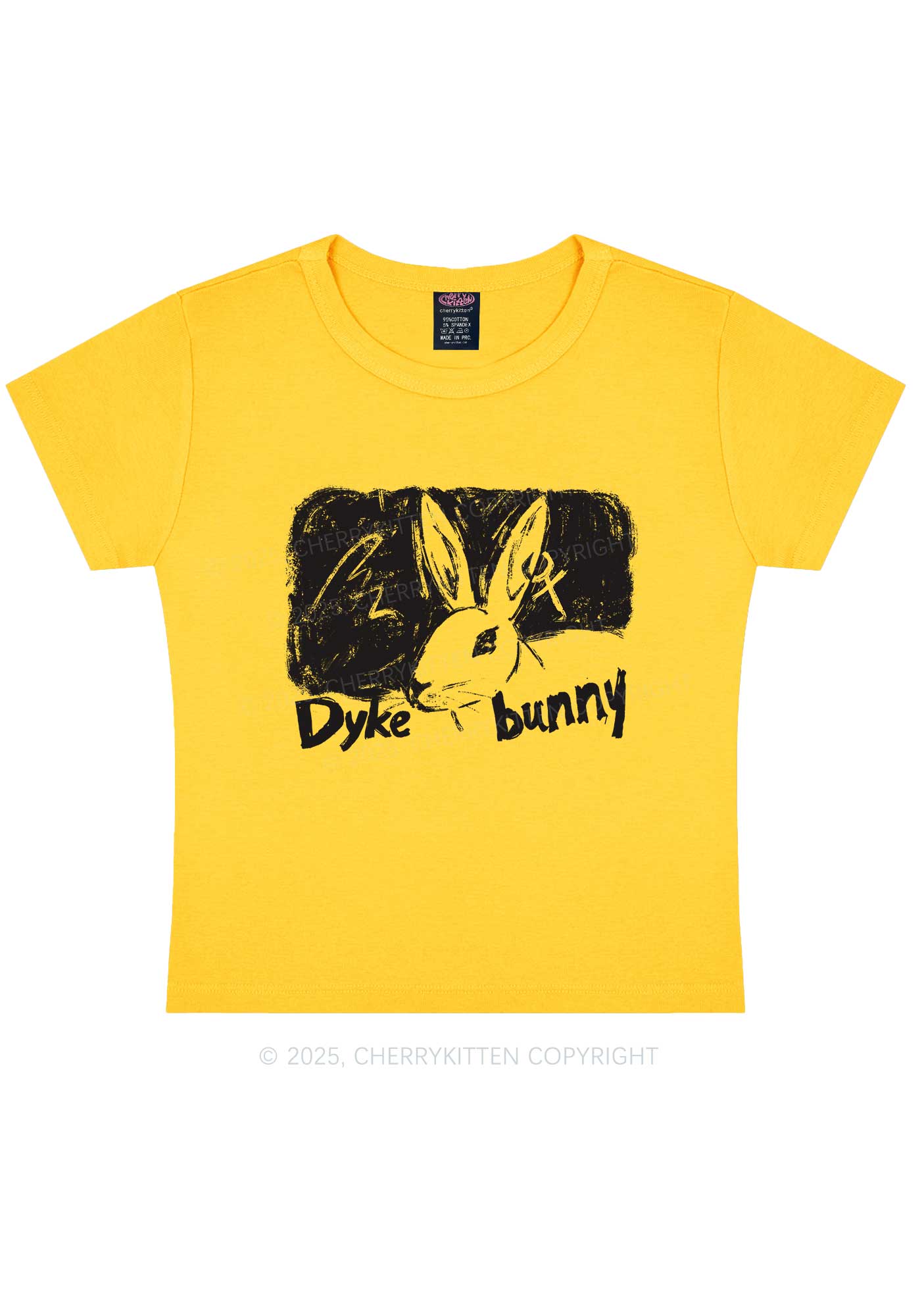 Dyke Bunny Y2K Baby Tee Cherrykitten