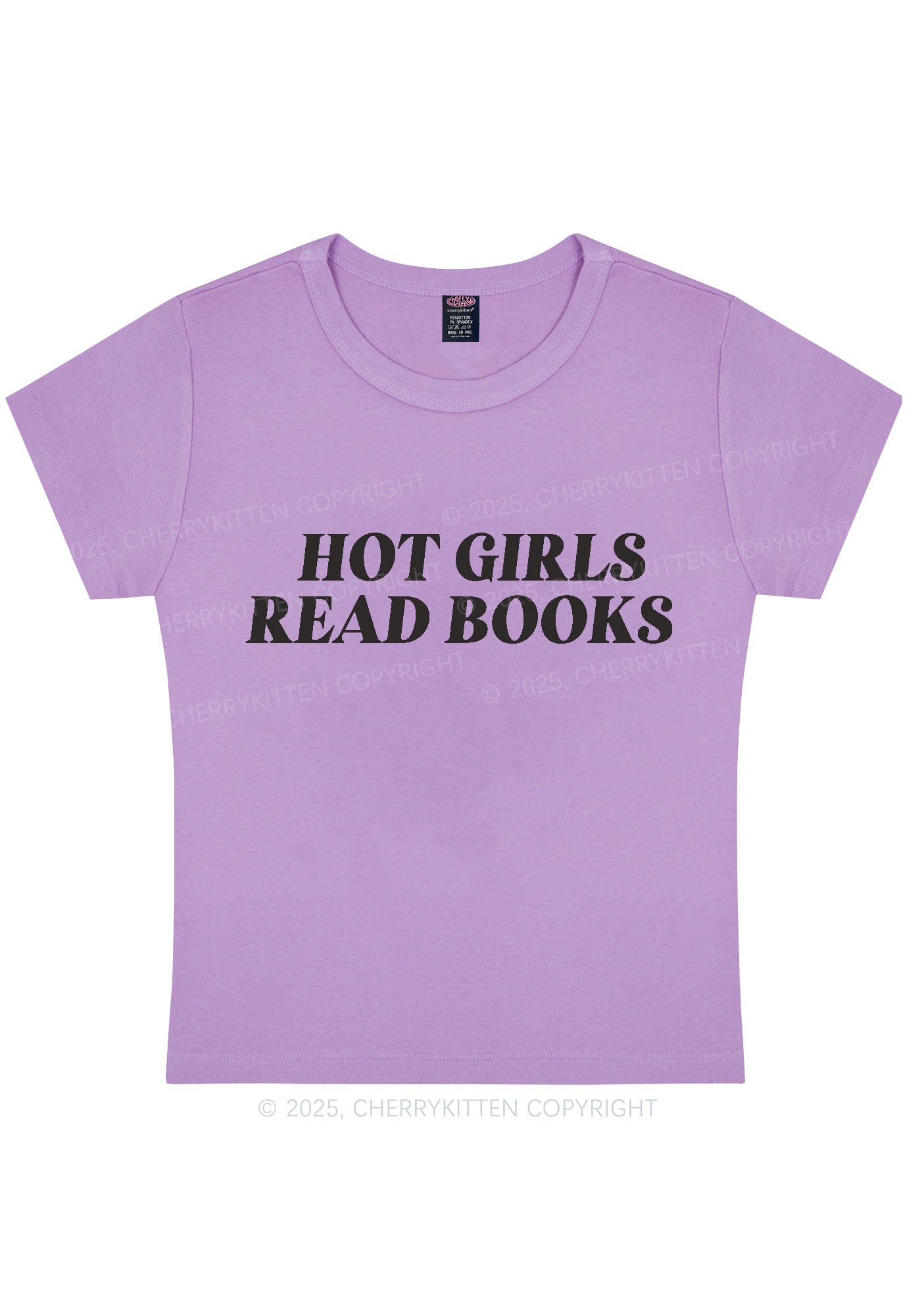 Hot Girls Read Books Y2K Baby Tee Cherrykitten