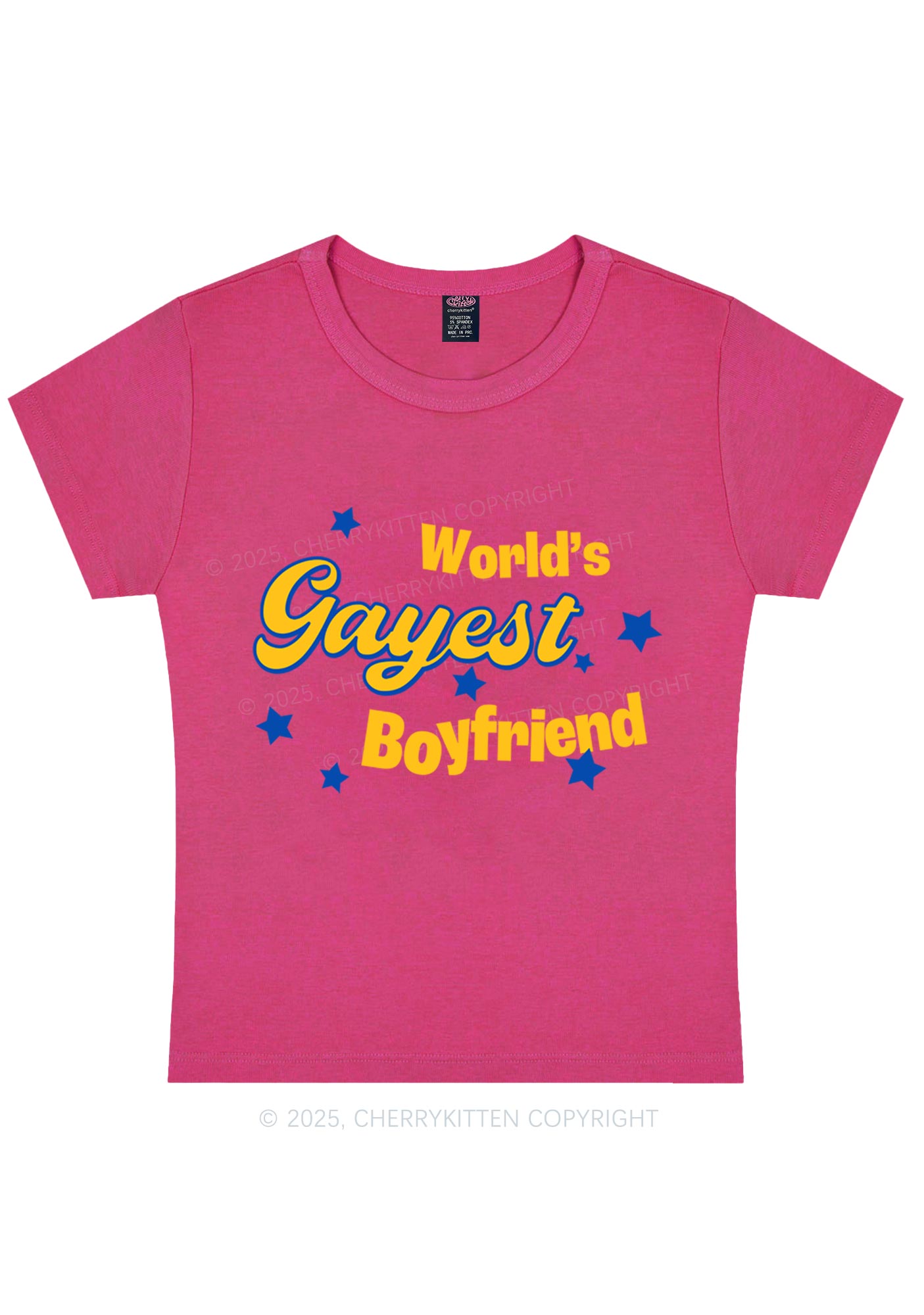 Worlds Gayest Boyfriend Pride Y2K Baby Tee Cherrykitten
