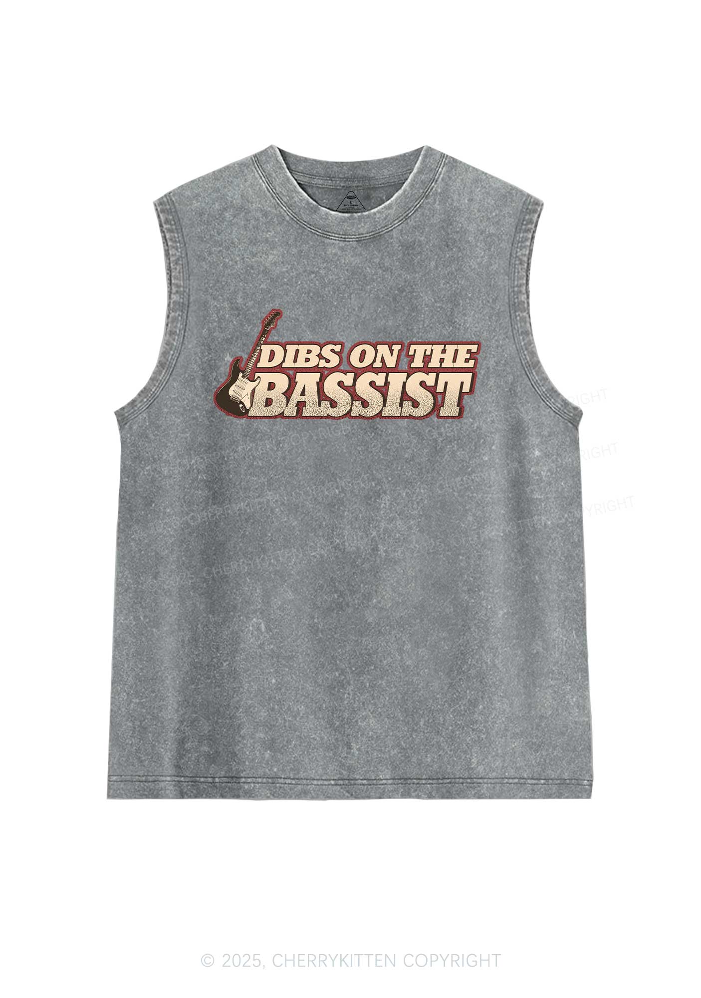 Dibs On The Bassist Y2K Washed Muscle Tank Cherrykitten