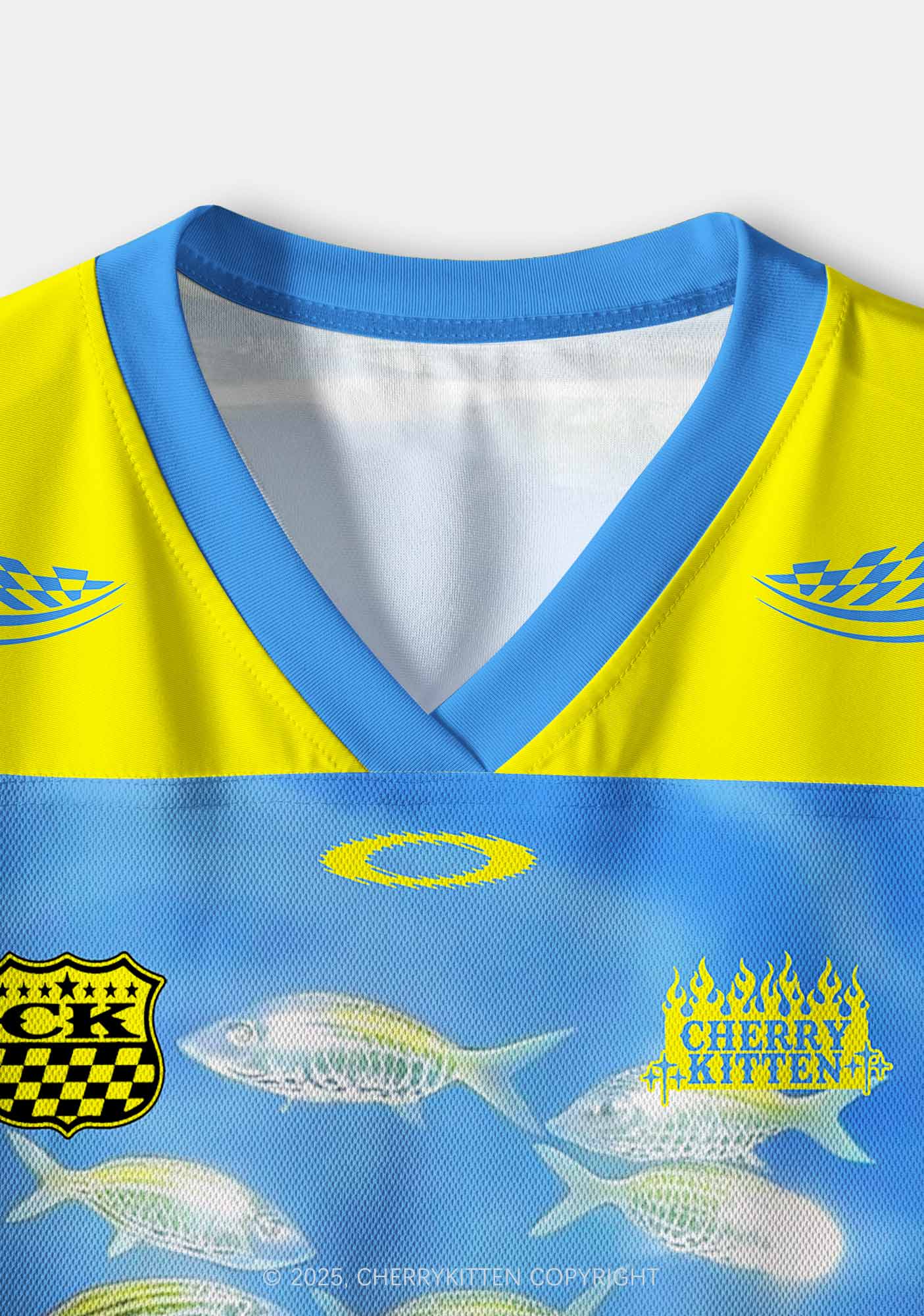 Custom Undersea Fish Y2K Crop Sport Jersey Shirts Cherrykitten