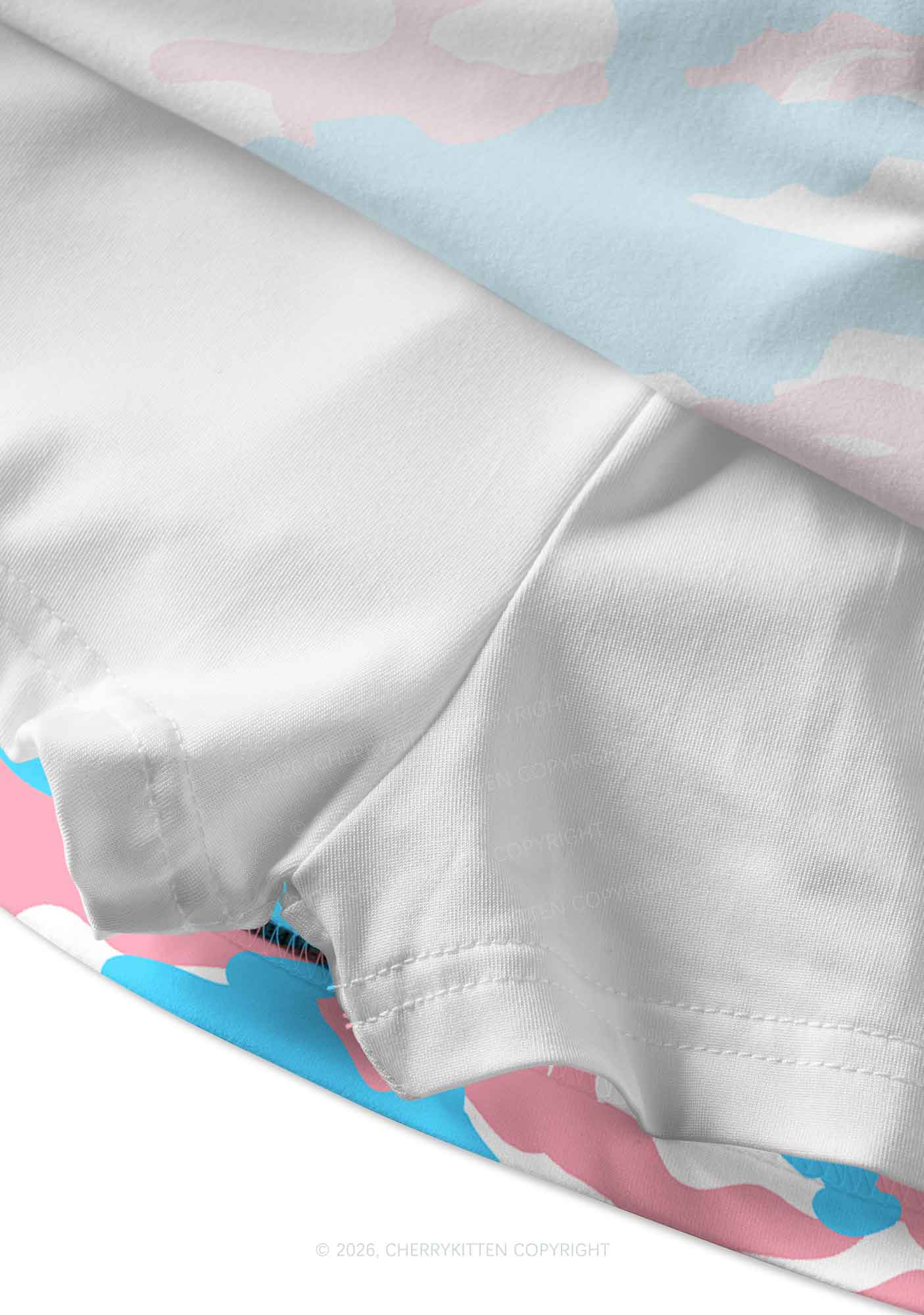 Trans Camouflage Pride Y2K Print Mini Skirt Cherrykitten