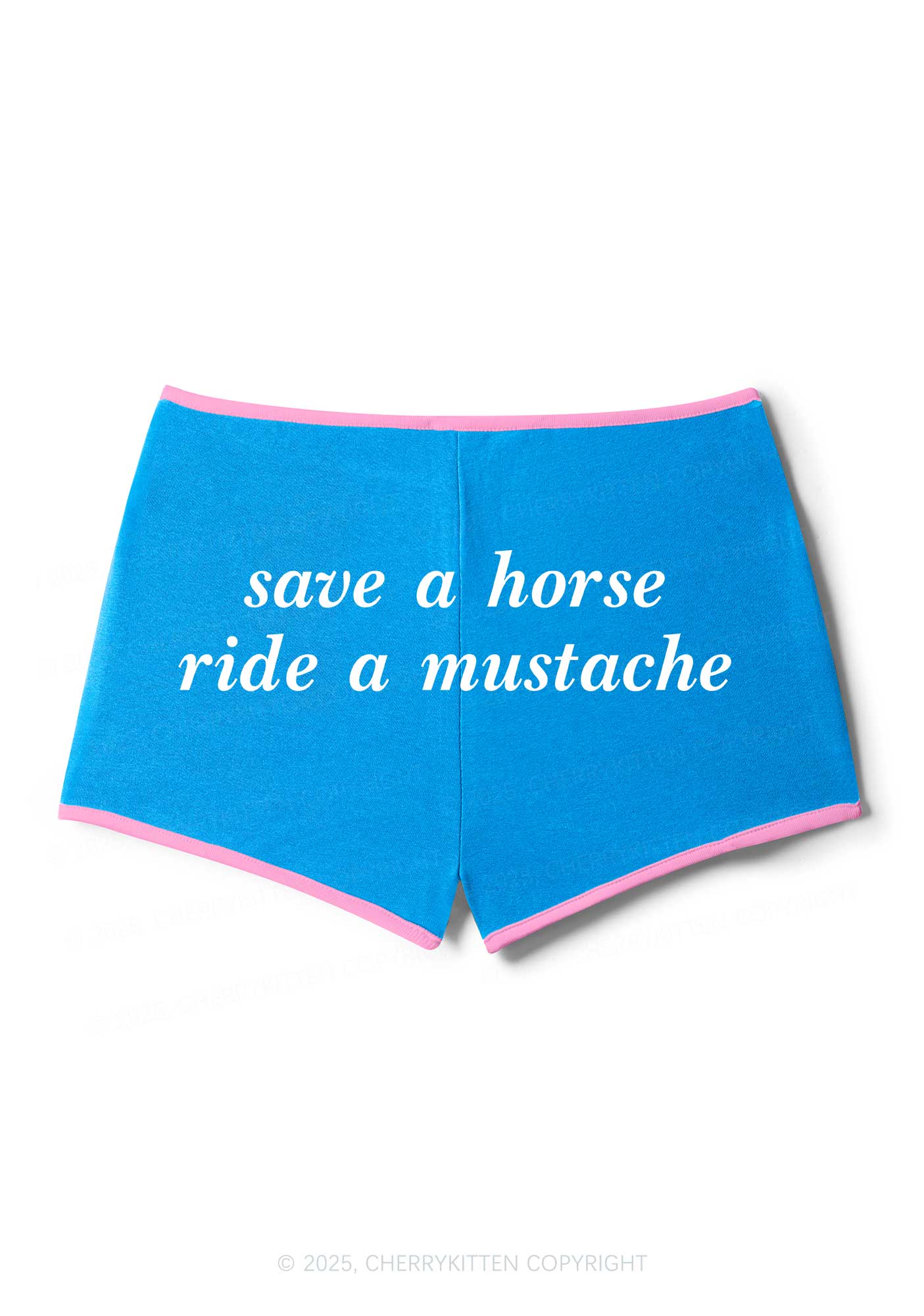 Ride A Mustache Y2K Booty Shorts Cherrykitten