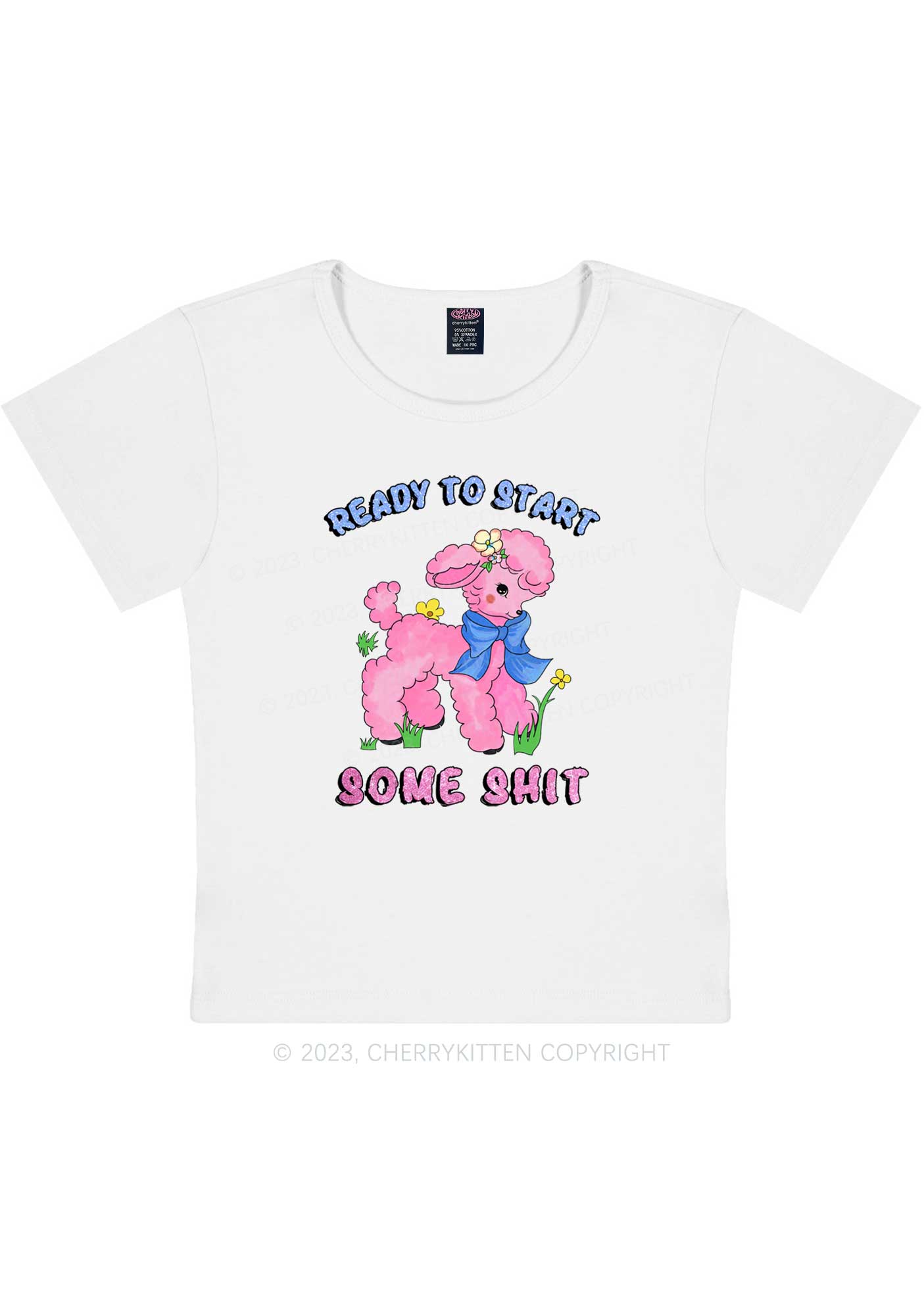 Curvy Start Some Shxt Y2K Baby Tee Cherrykitten