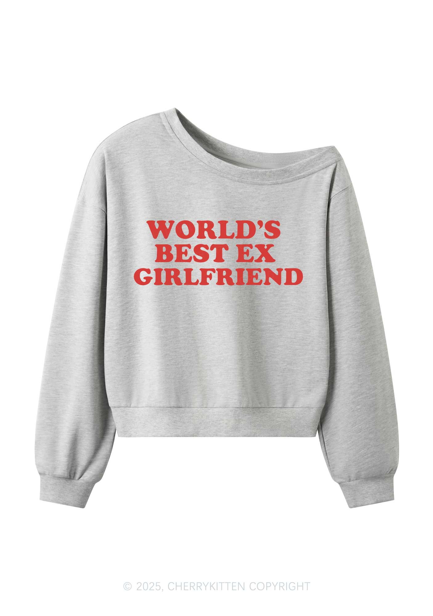 Best Ex Girlfriend Y2K Off Shoulder Sweatshirts Cherrykitten