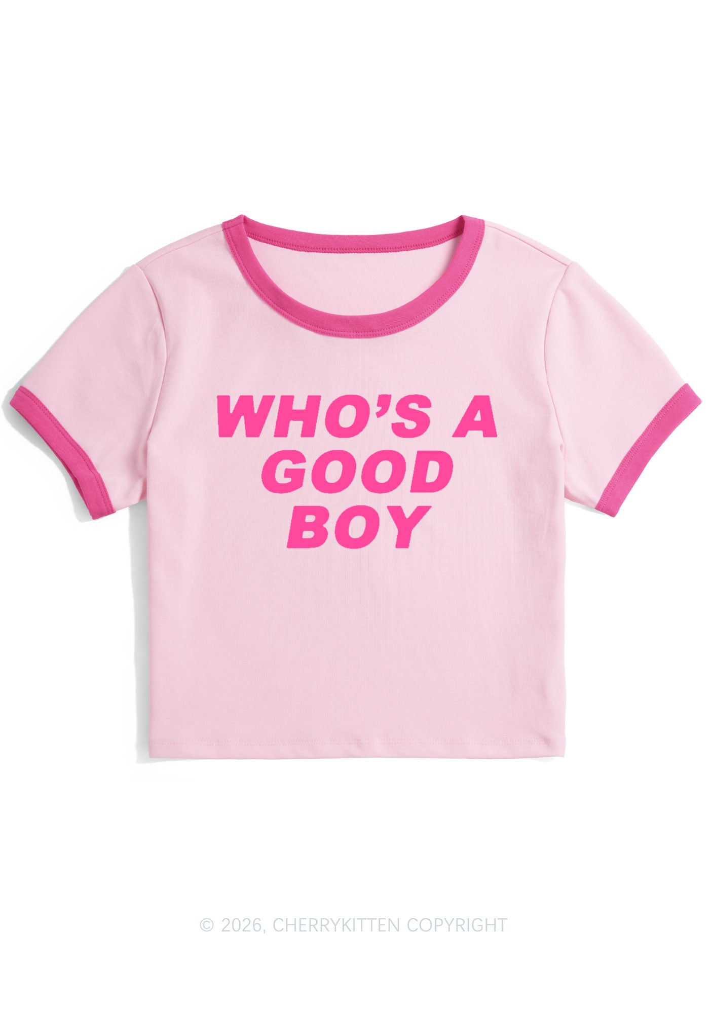 Whos A Good Boy Y2K Ringer Tee Cherrykitten