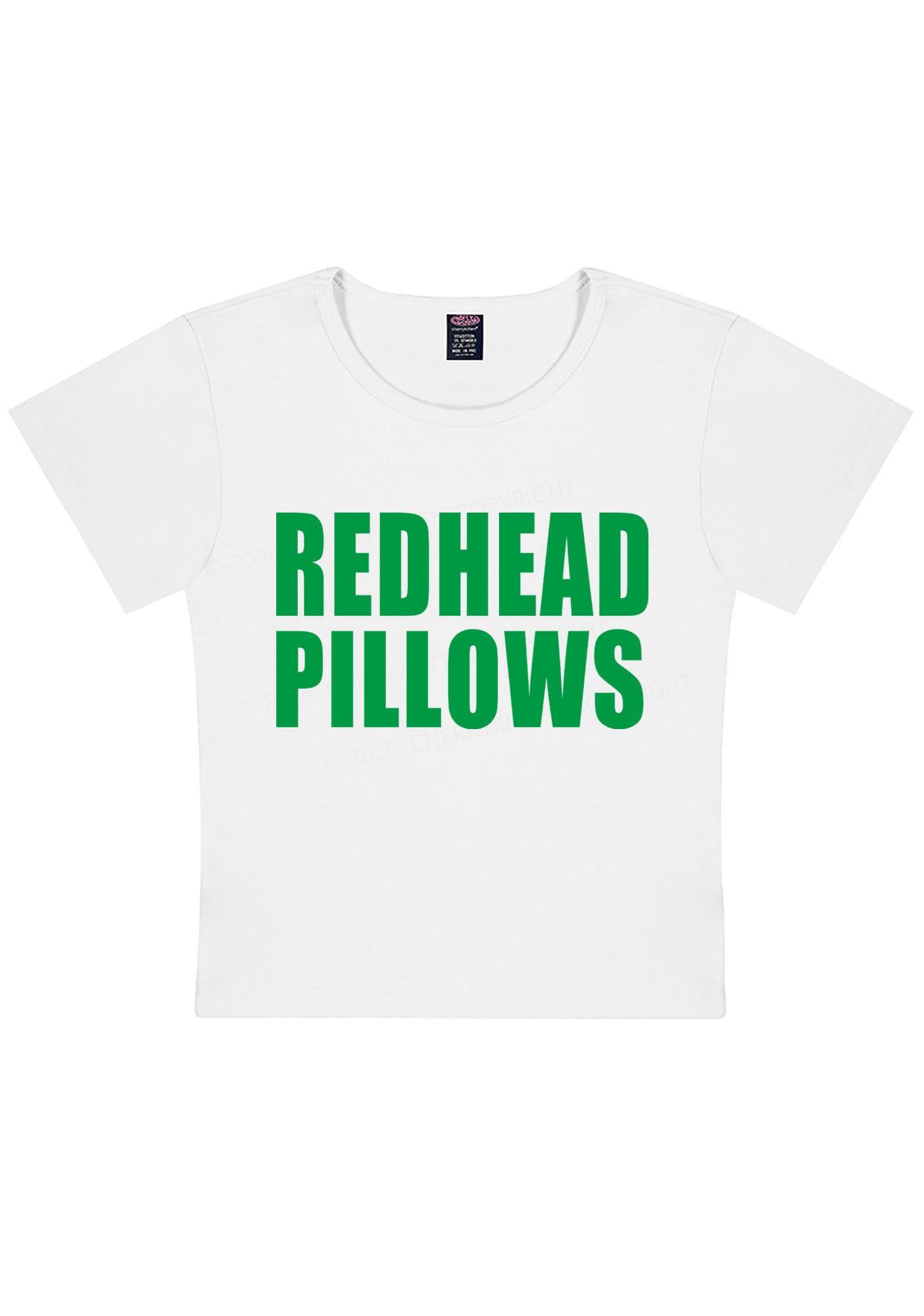 Redhead Pillows St Patricks Y2K Baby Tee Cherrykitten