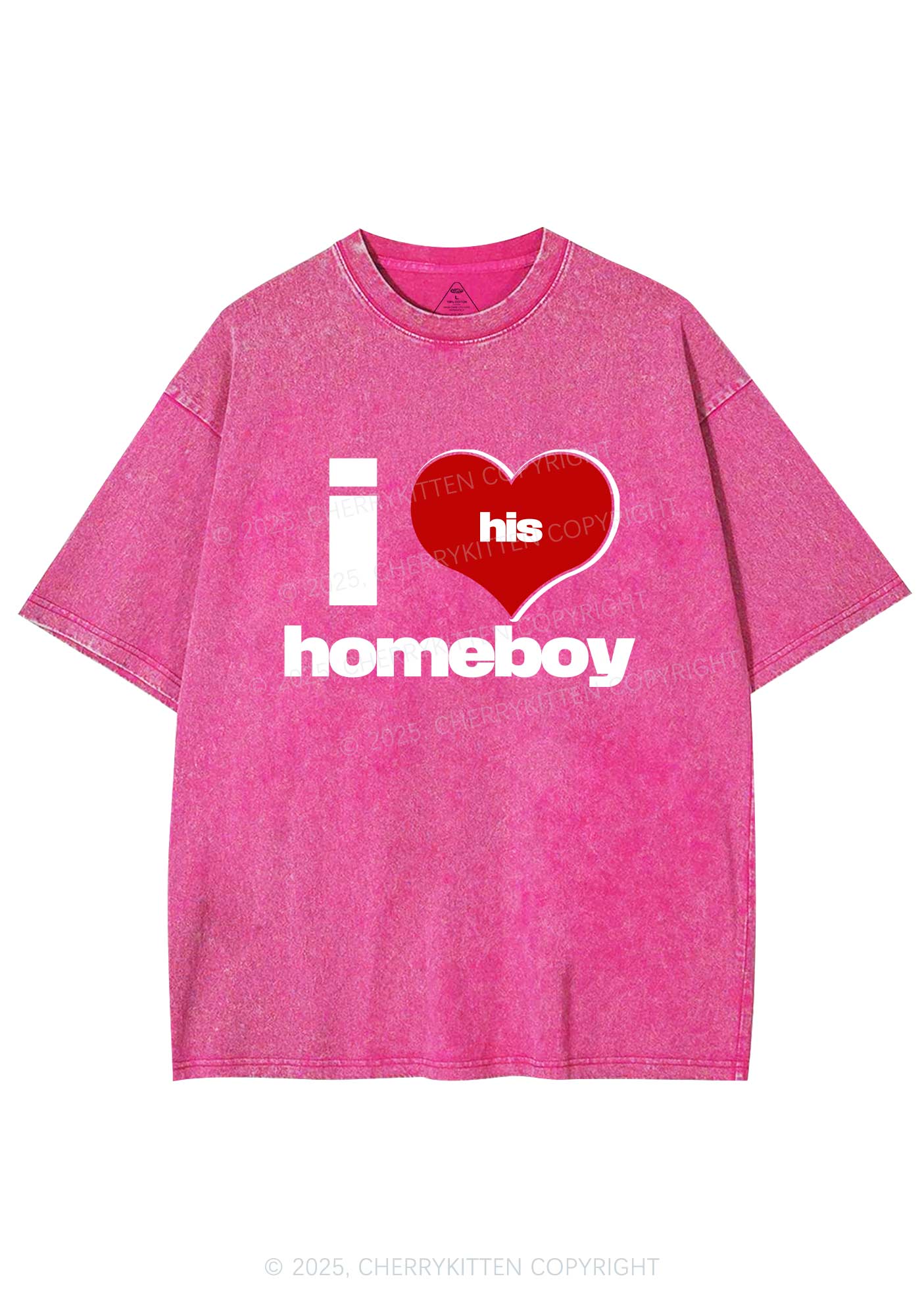 I Love His Homeboy Y2K Shirts Washed Tee Cherrykitten