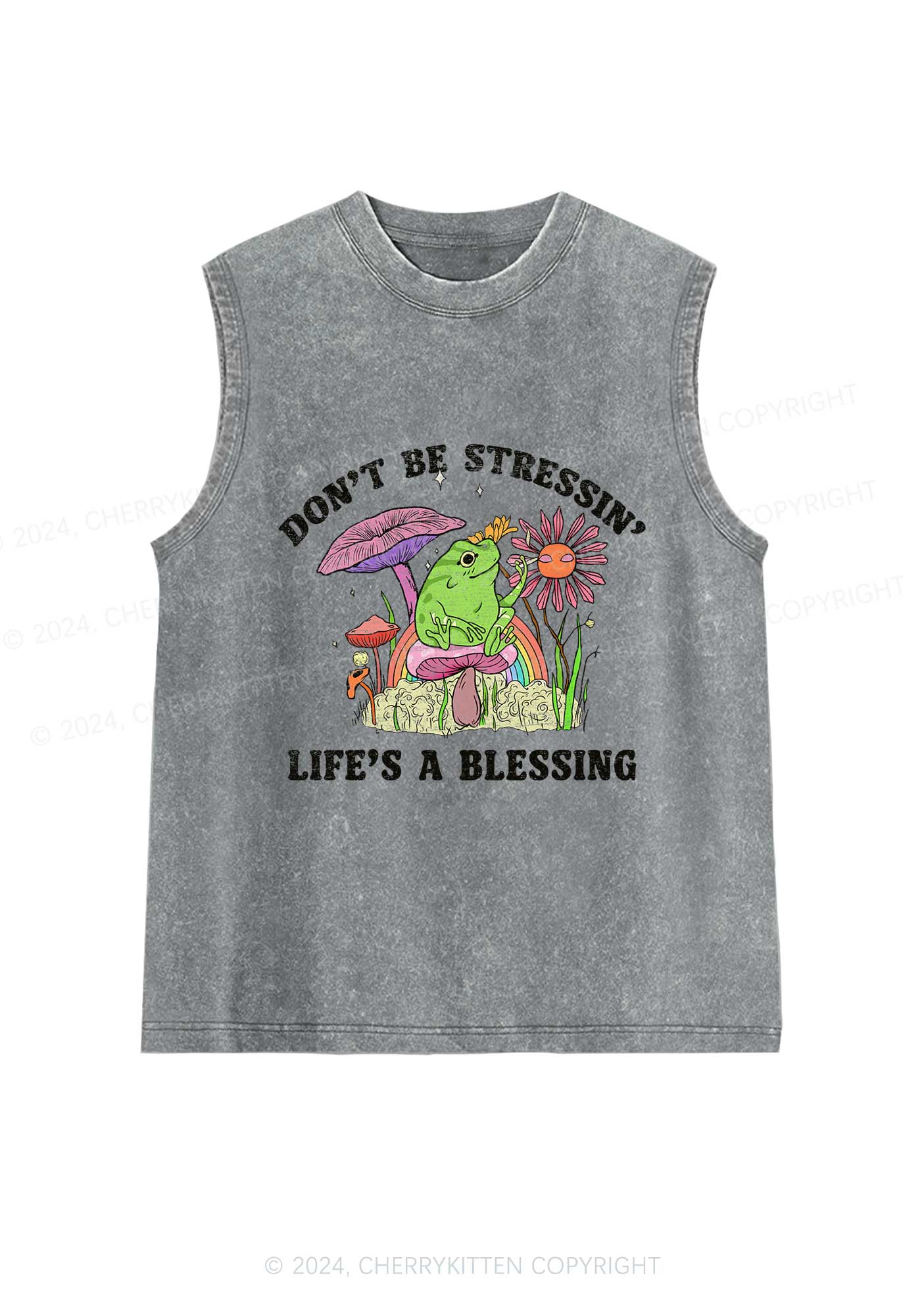 Don't Be Stressin Y2K Washed Tank Cherrykitten