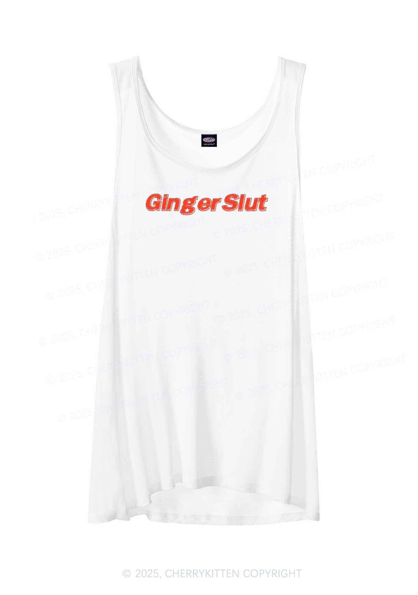 Ginger Slxt Y2K Sheer Boyfriend Tank Cherrykitten