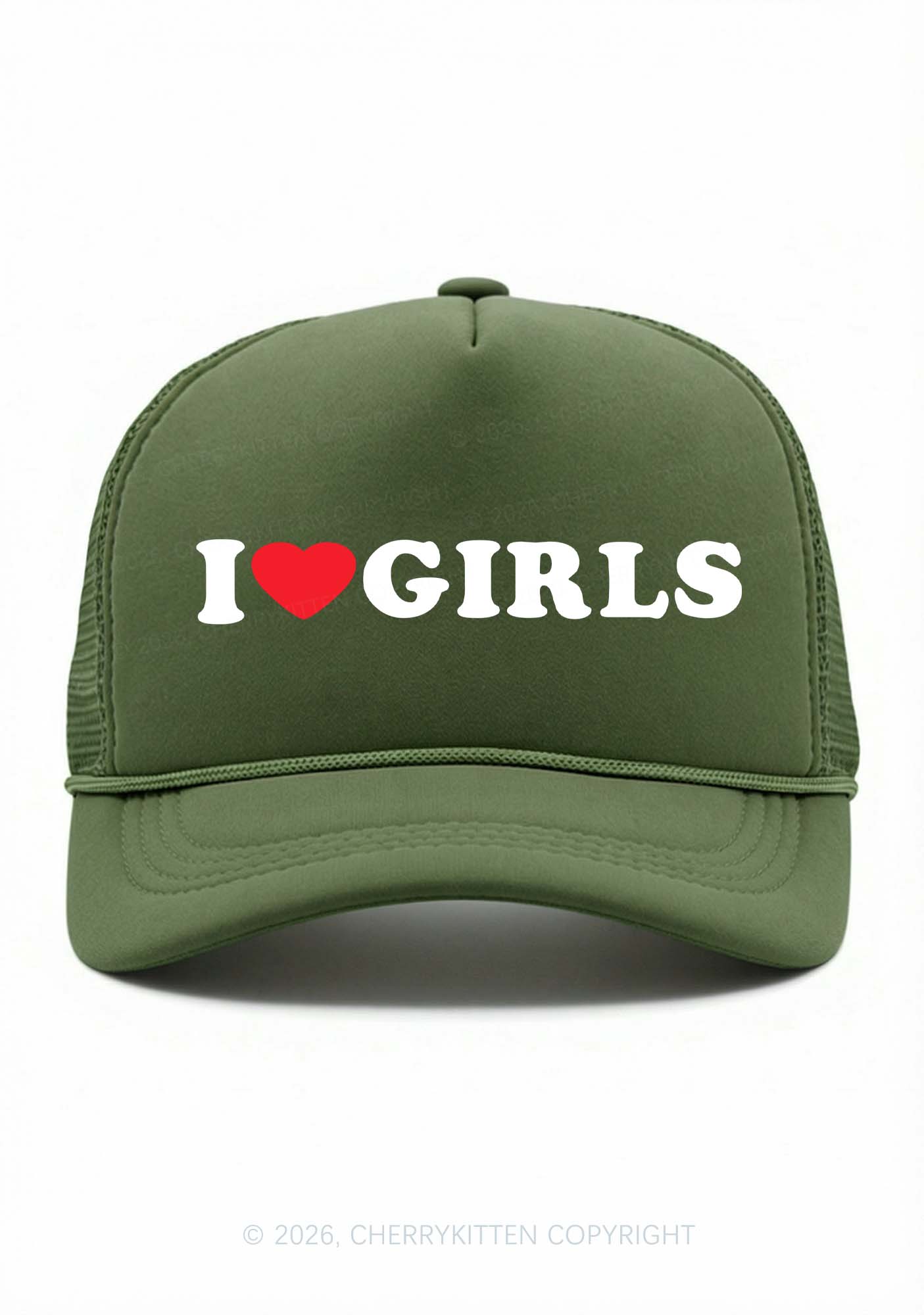 I Love Girls Pride Y2K Trucker Hat Cherrykitten