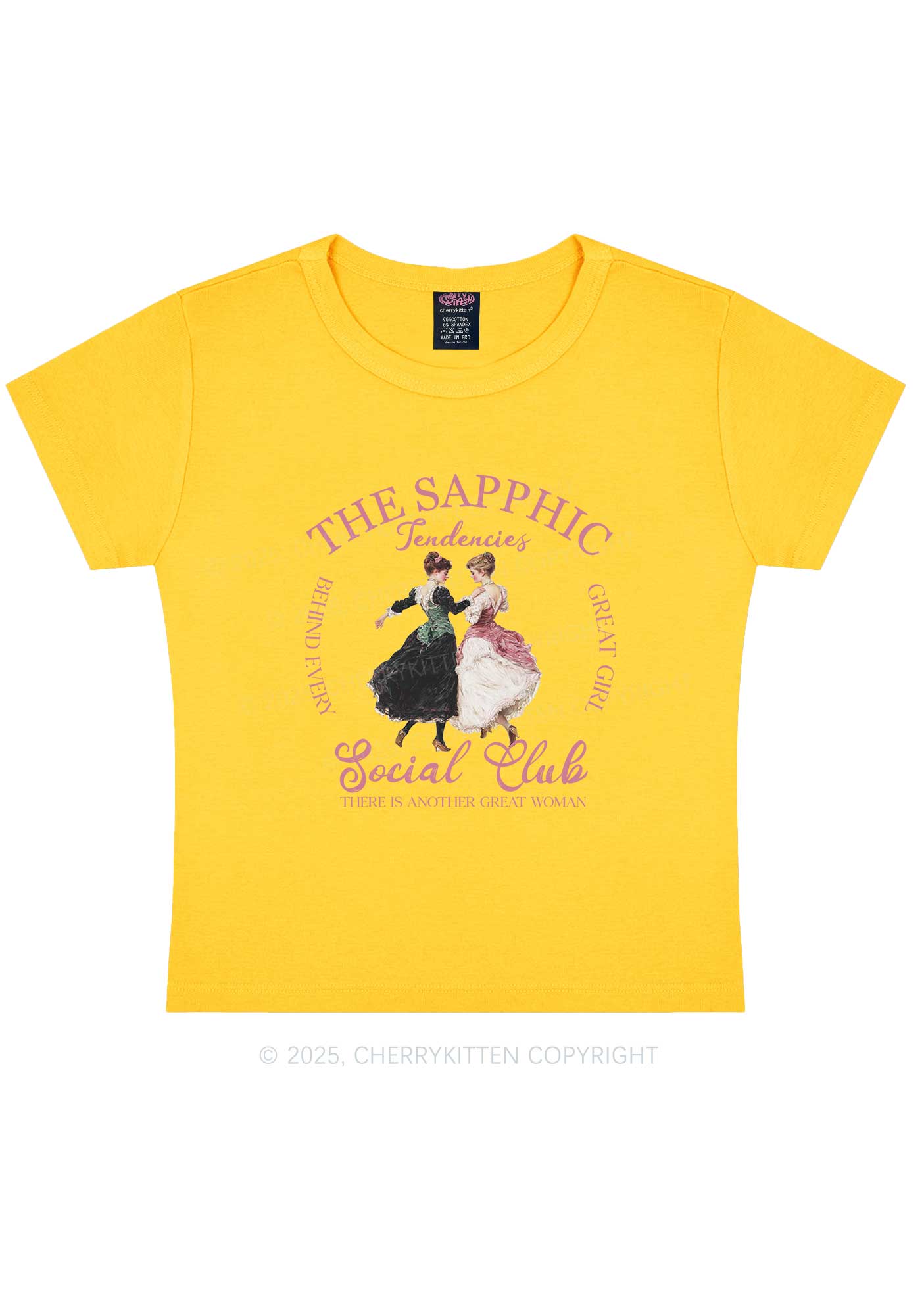 The Sapphic Pride Y2K Baby Tee Cherrykitten