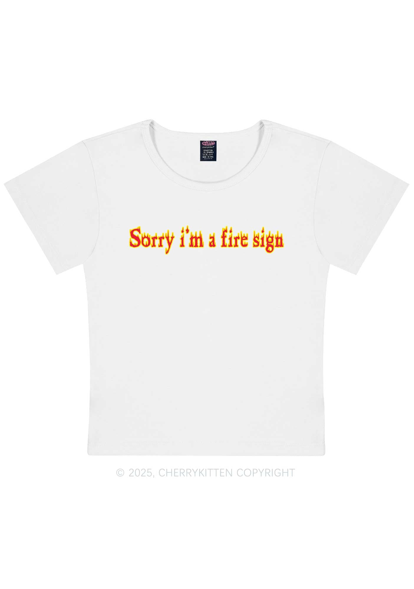 Fire Sign Y2K Baby Tee Cherrykitten