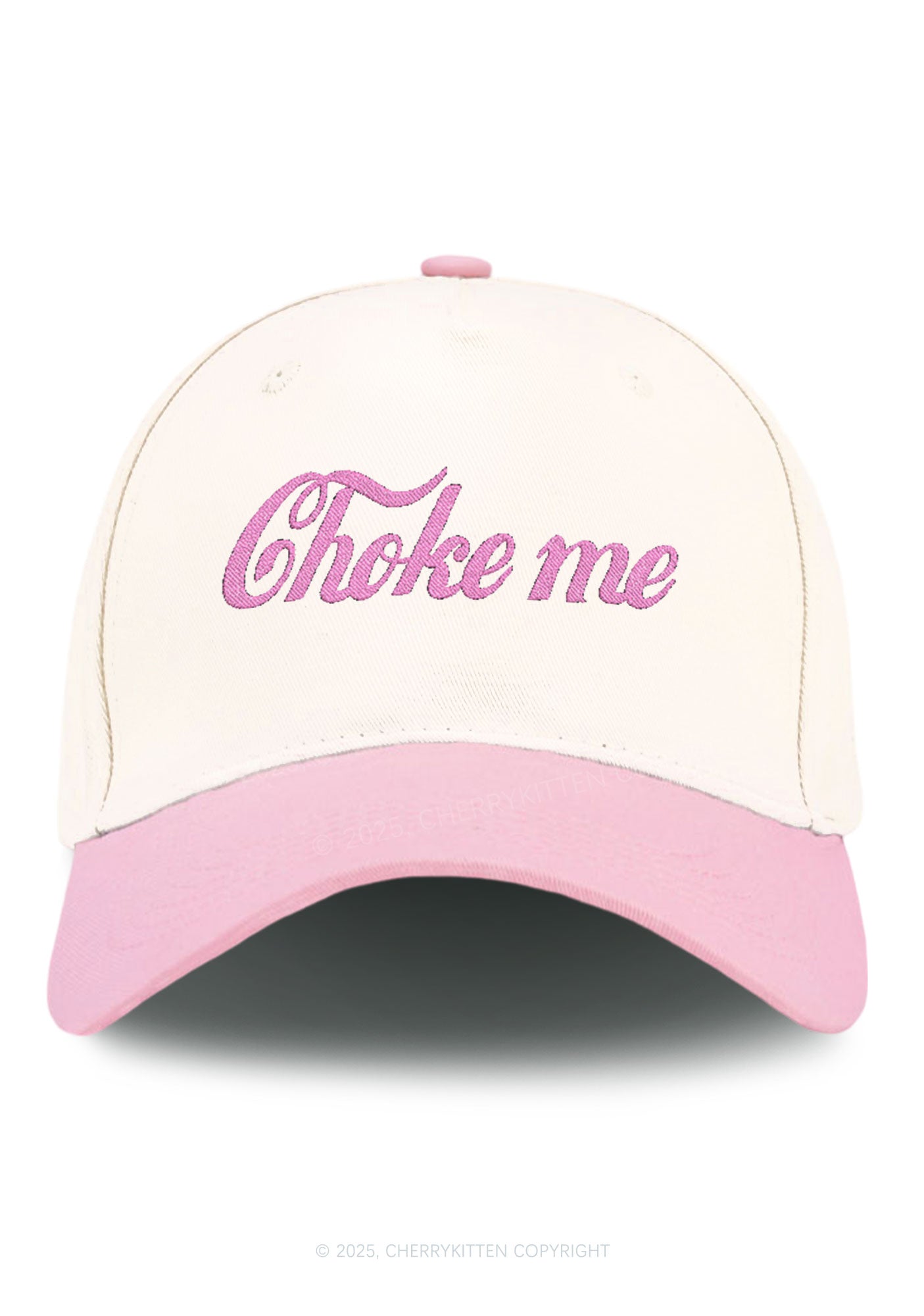 Embroidered Choke Me Y2K Color Block Baseball Cap Cherrykitten