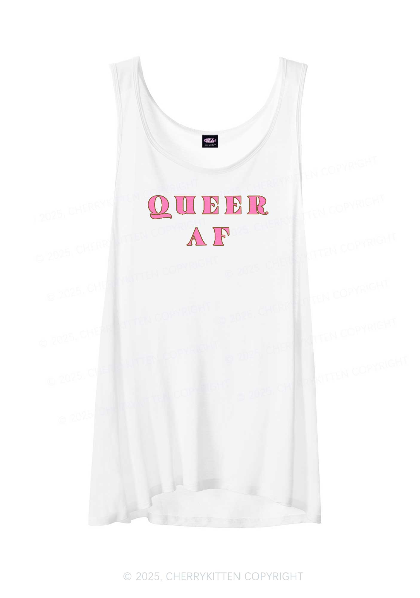 Queer AF Pride Y2K Sheer Boyfriend Tank Cherrykitten