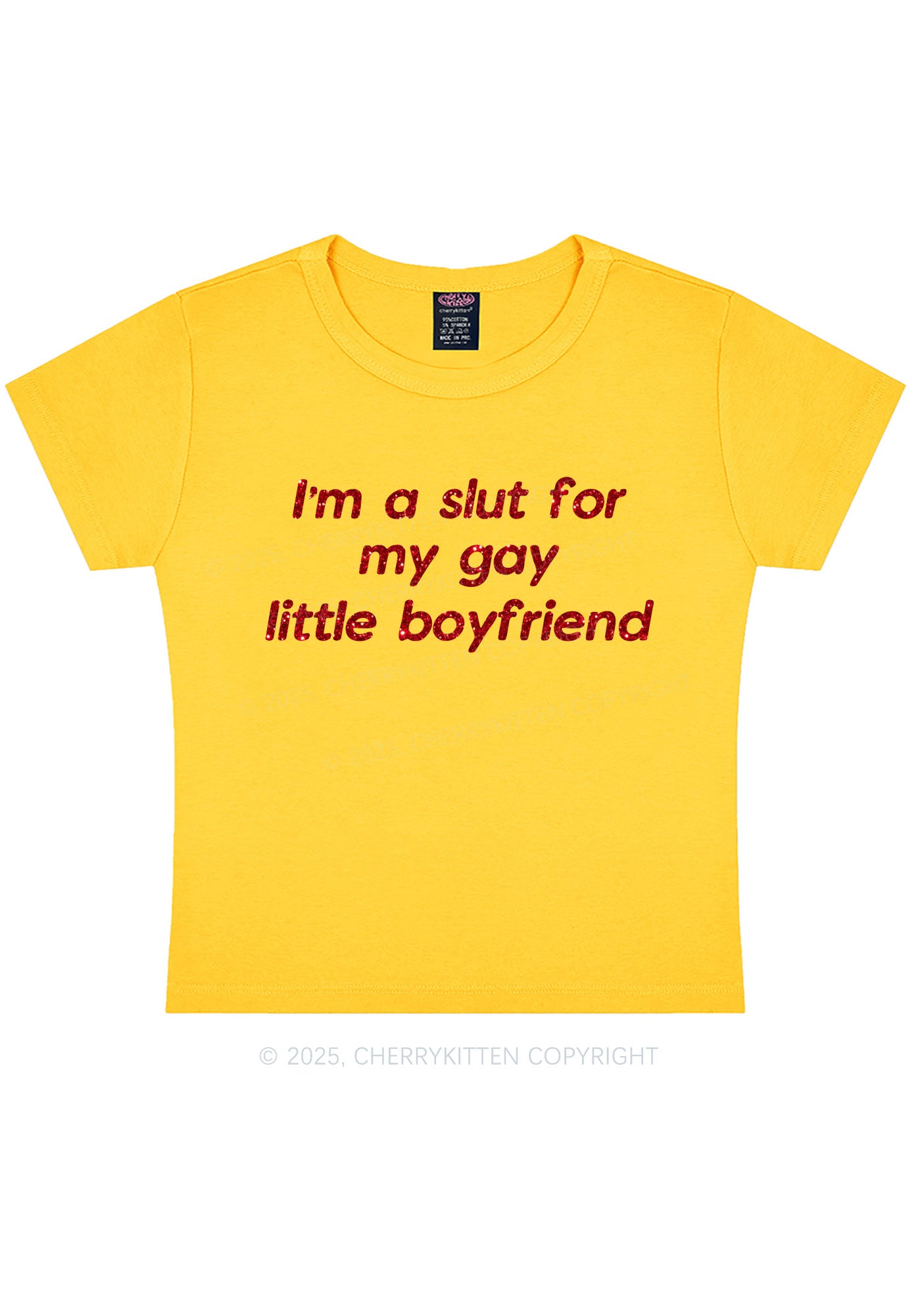 Glitter Slxt For My Gay BF Y2K Baby Tee Cherrykitten