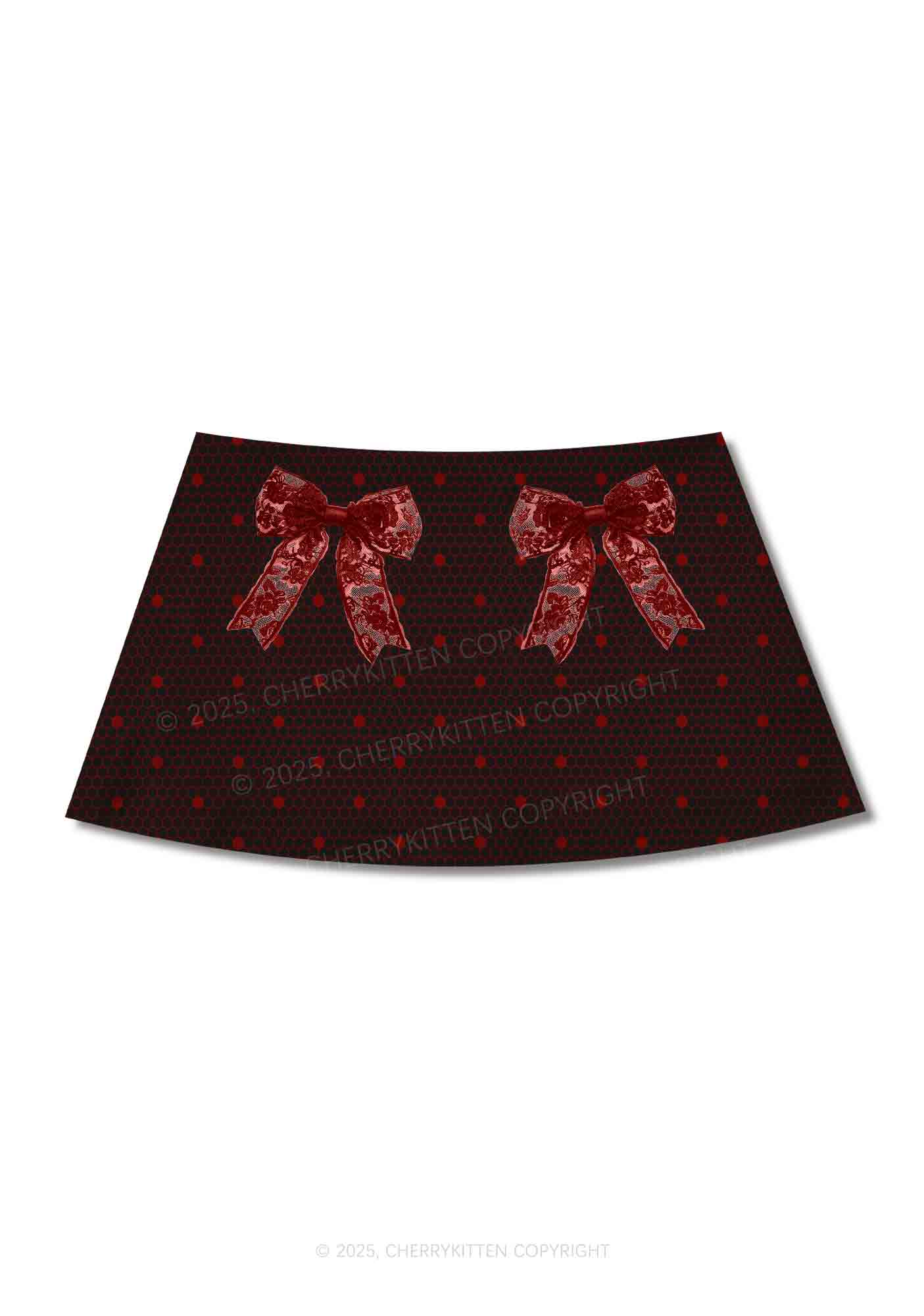 Bow Ties Y2K Print Mini Skirt Cherrykitten