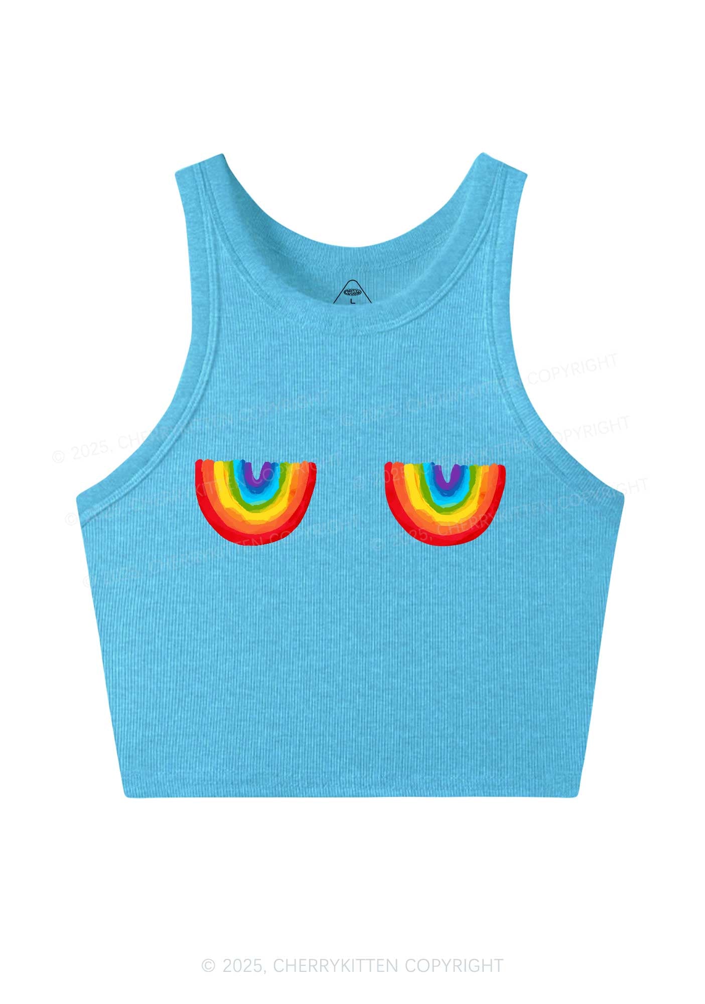 Rainbow Bxxb Y2K Crop Tank Top Cherrykitten