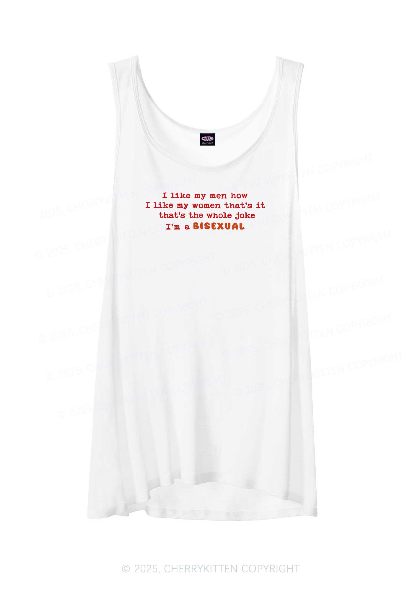 Im A Bisexual Pride Y2K Sheer Boyfriend Tank Cherrykitten