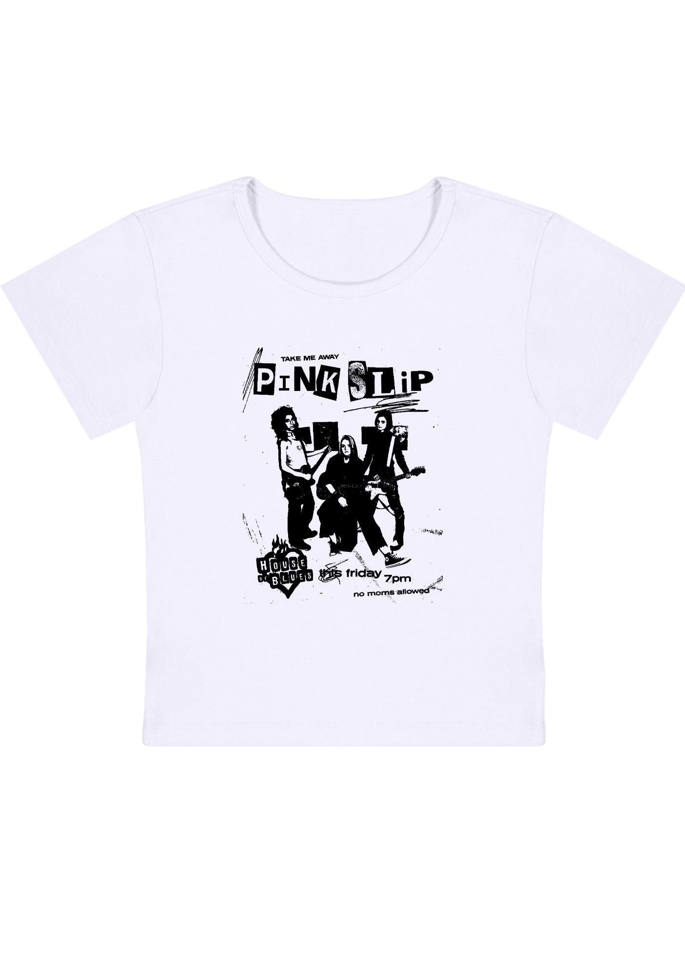 Curvy Pink Slip Take Me Away Baby Tee