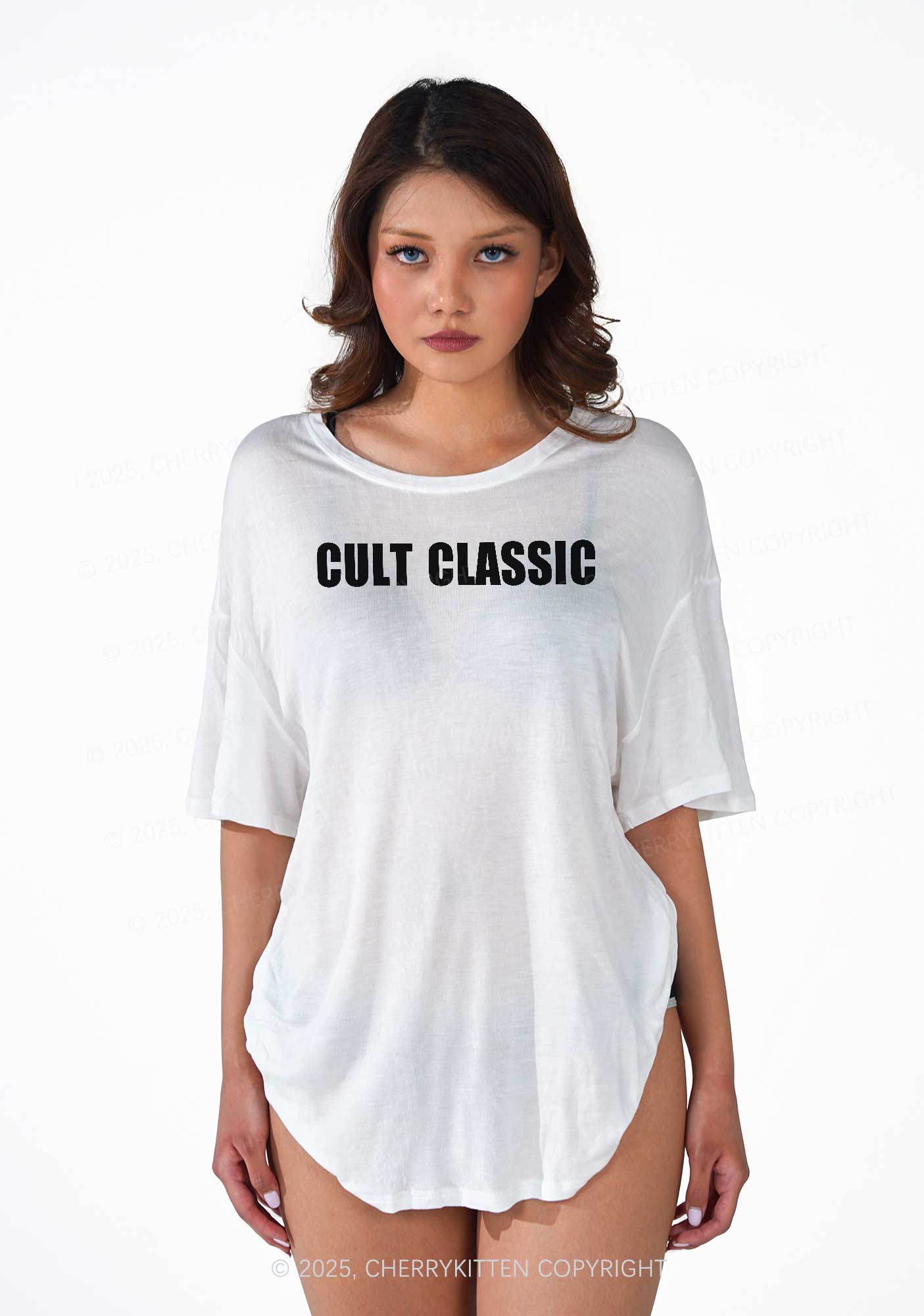Cult Classic Y2K Sheer Boyfriend Tee Cherrykitten