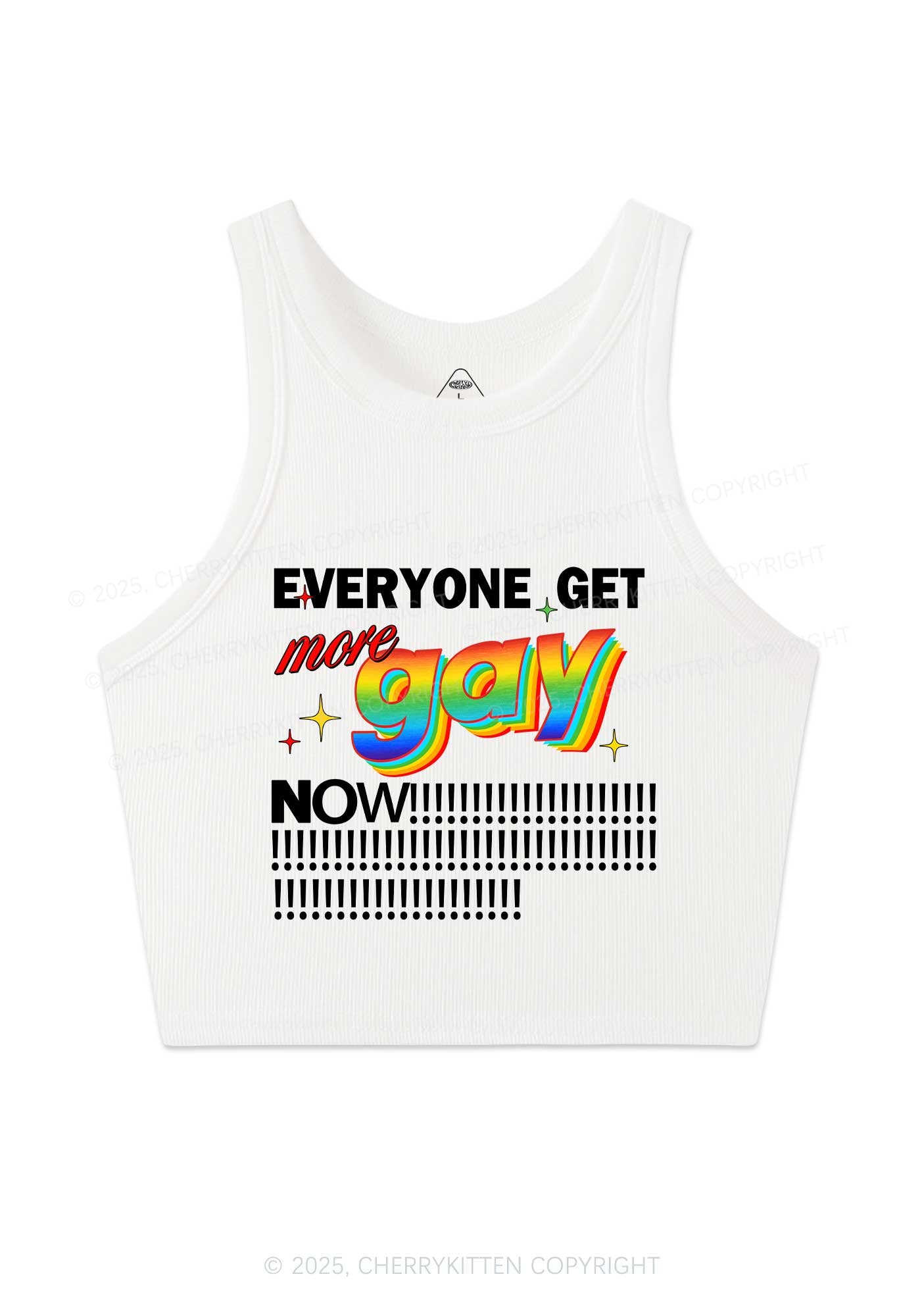 Get More Gay Pride Y2K Crop Tank Top Cherrykitten