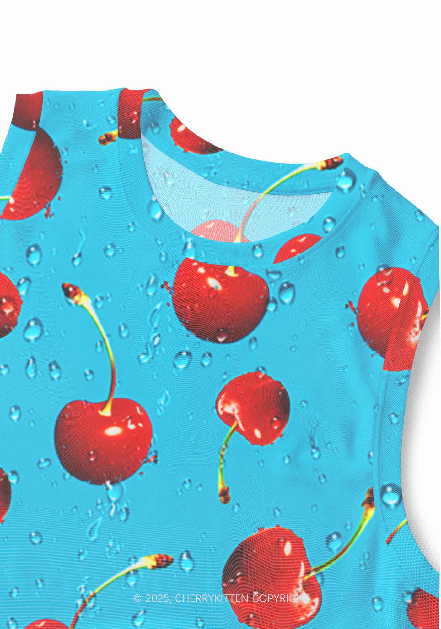 Fresh Cherry Y2K Mesh Muscle Tank Cherrykitten