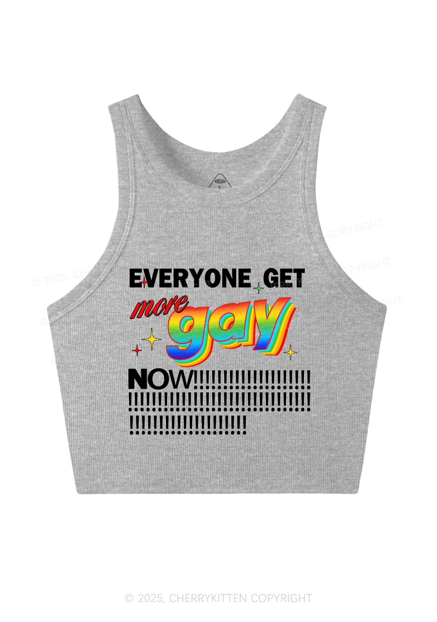 Get More Gay Pride Y2K Crop Tank Top Cherrykitten
