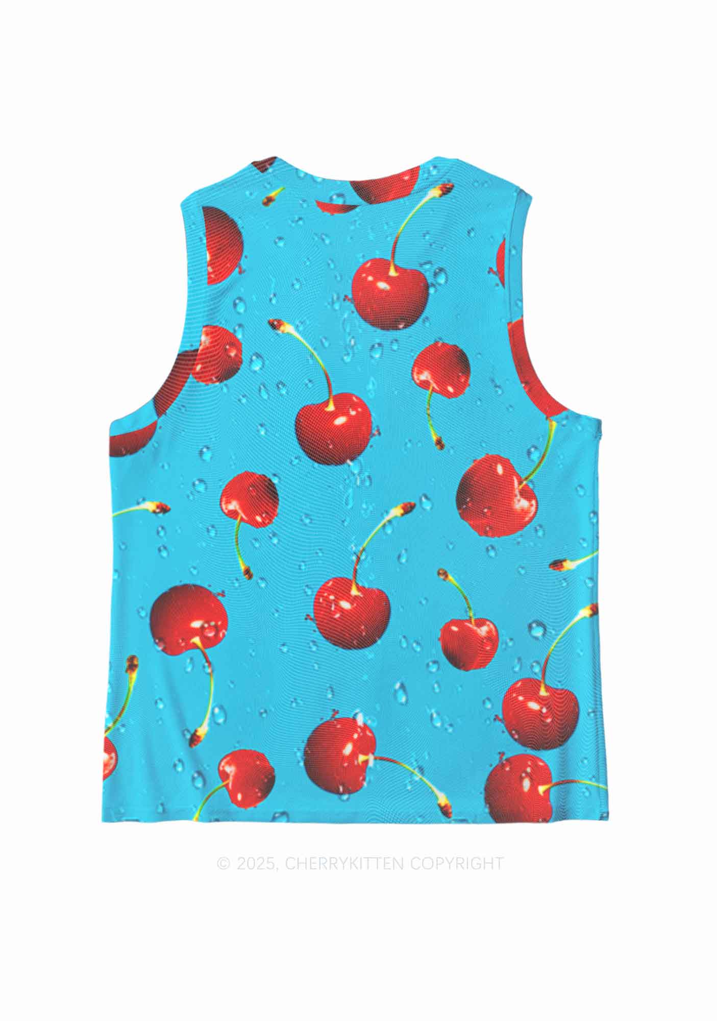 Fresh Cherry Y2K Mesh Muscle Tank Cherrykitten