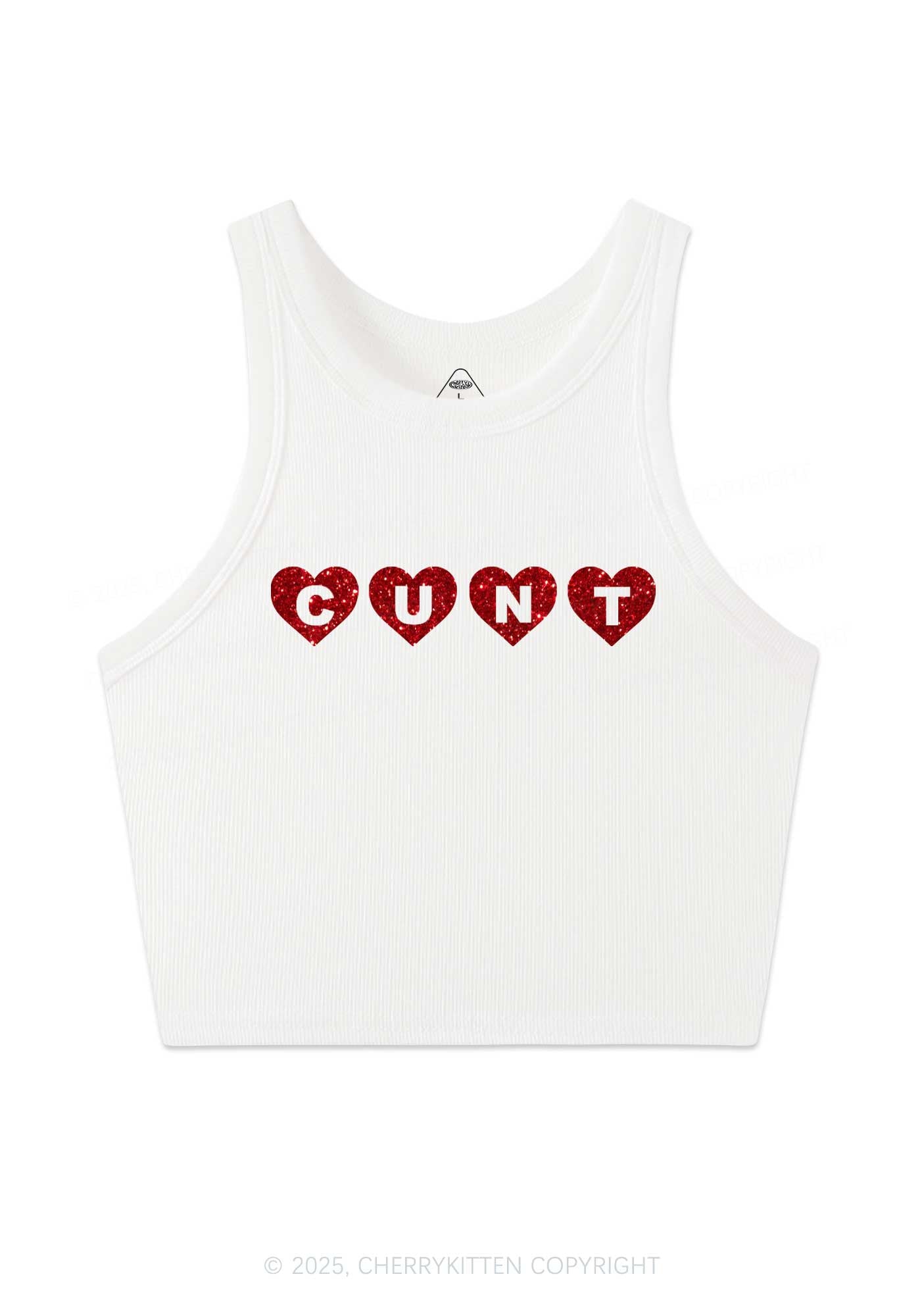 Glitter Love Cxxt Y2K Crop Tank Top Cherrykitten